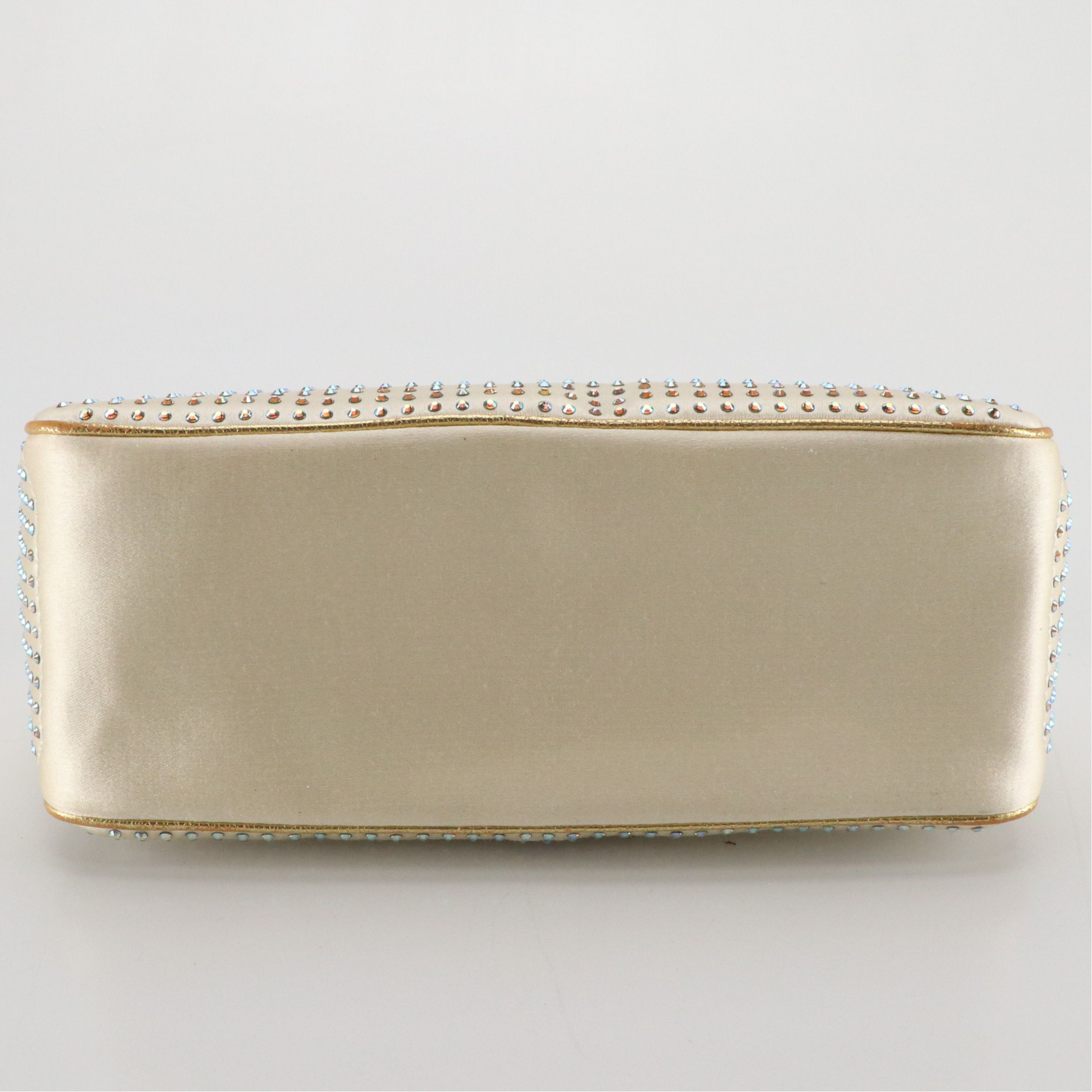 Céline Mini Boogie Bag in Rhinestone Embellished Silk Satin and Metallic Leather