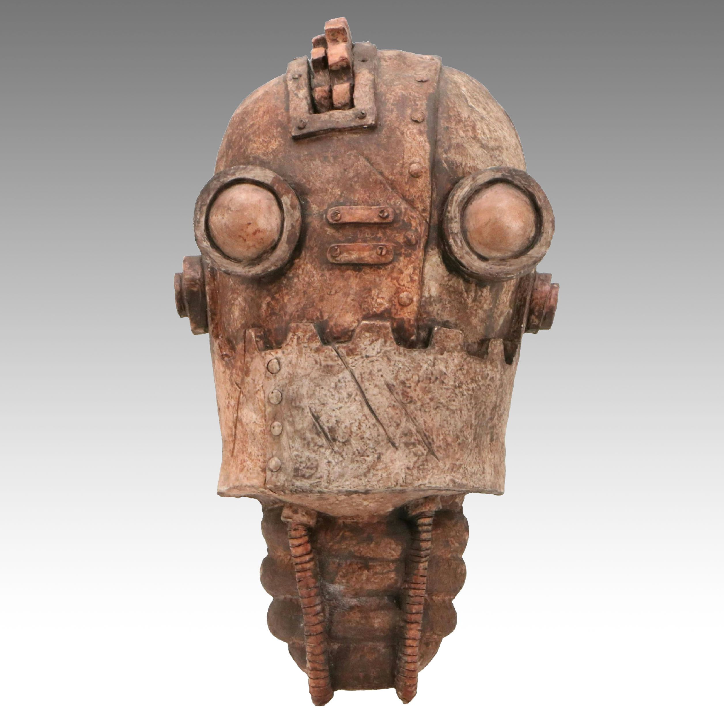 Wall Hanging Cast Plaster Sculpture "The Impossible Winterbourne SteamBot"