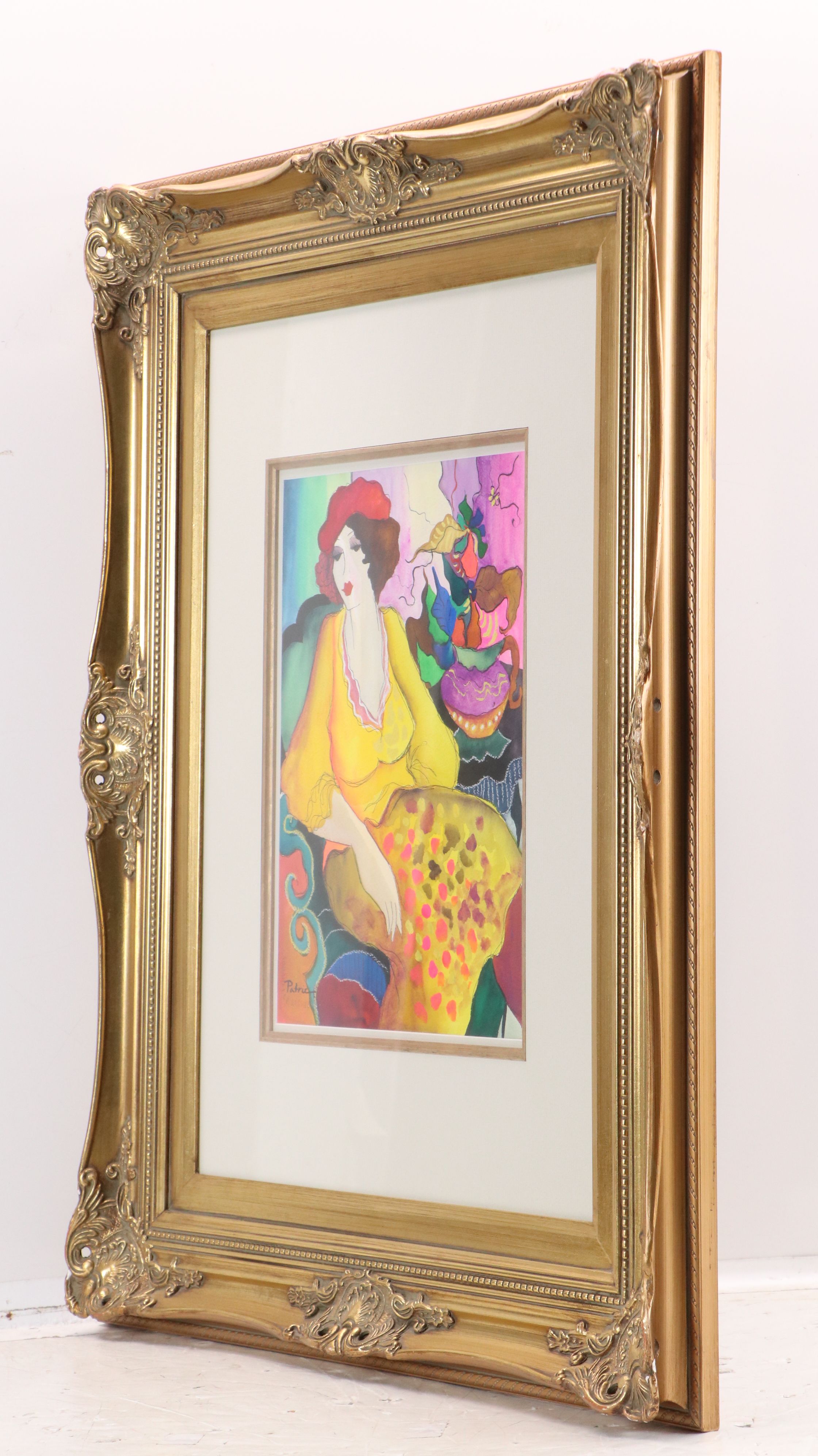 Patricia Govezensky Gouache Painting of Seated Figure