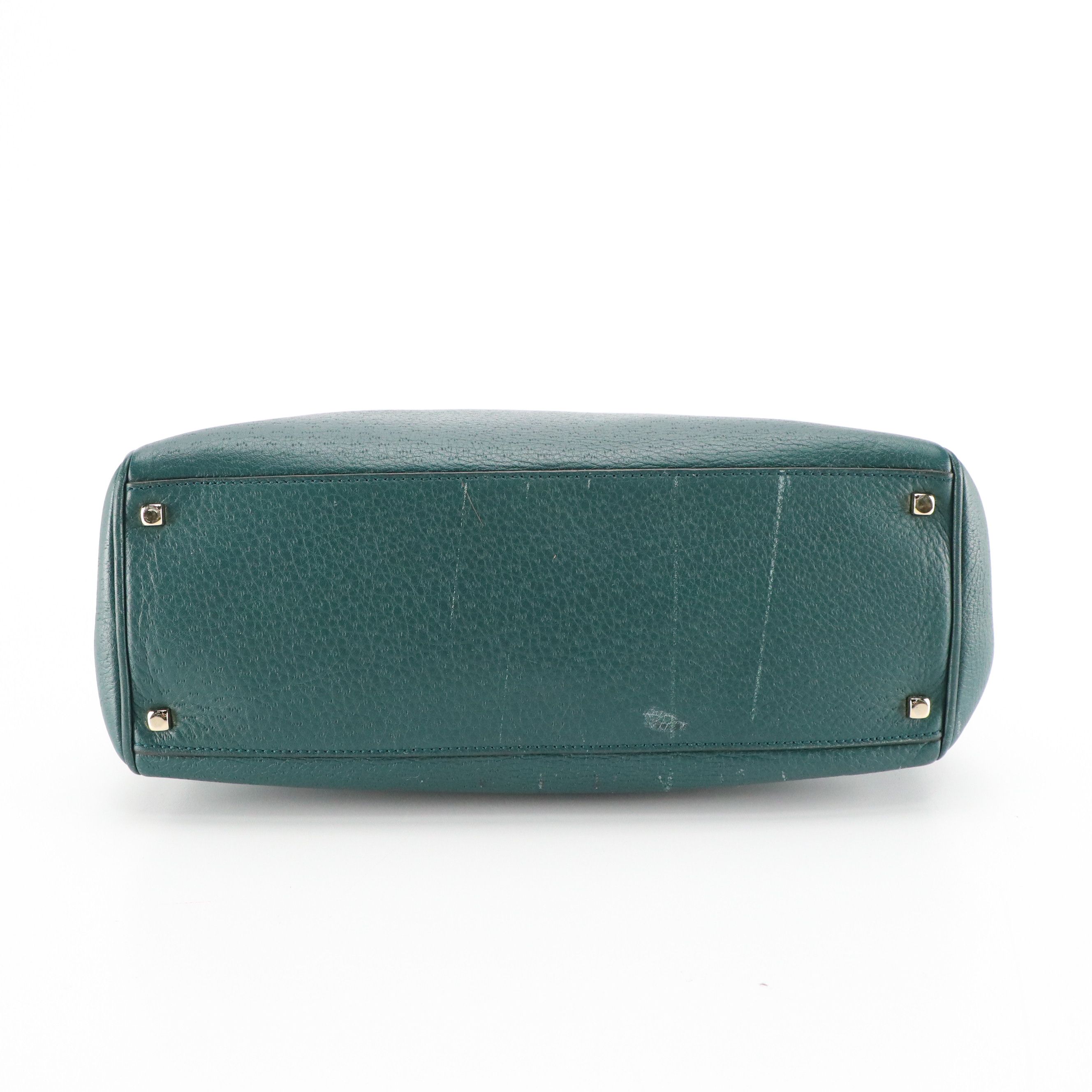 Salvatore Ferragamo Gancini Lock Flap Bag in Pine Green Pigskin Leather