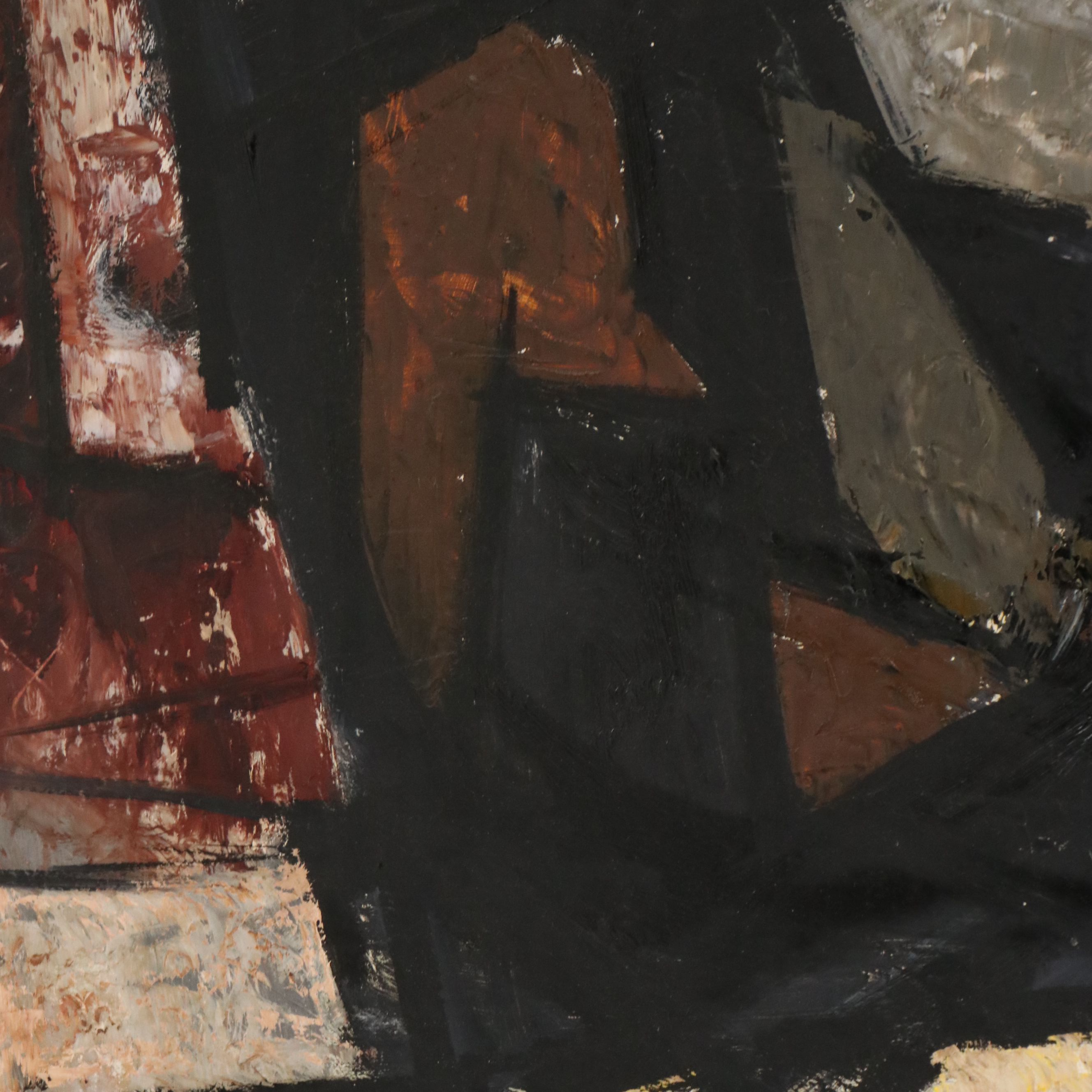 Fridtjof Schroder Abstract Oil Painting, 1961