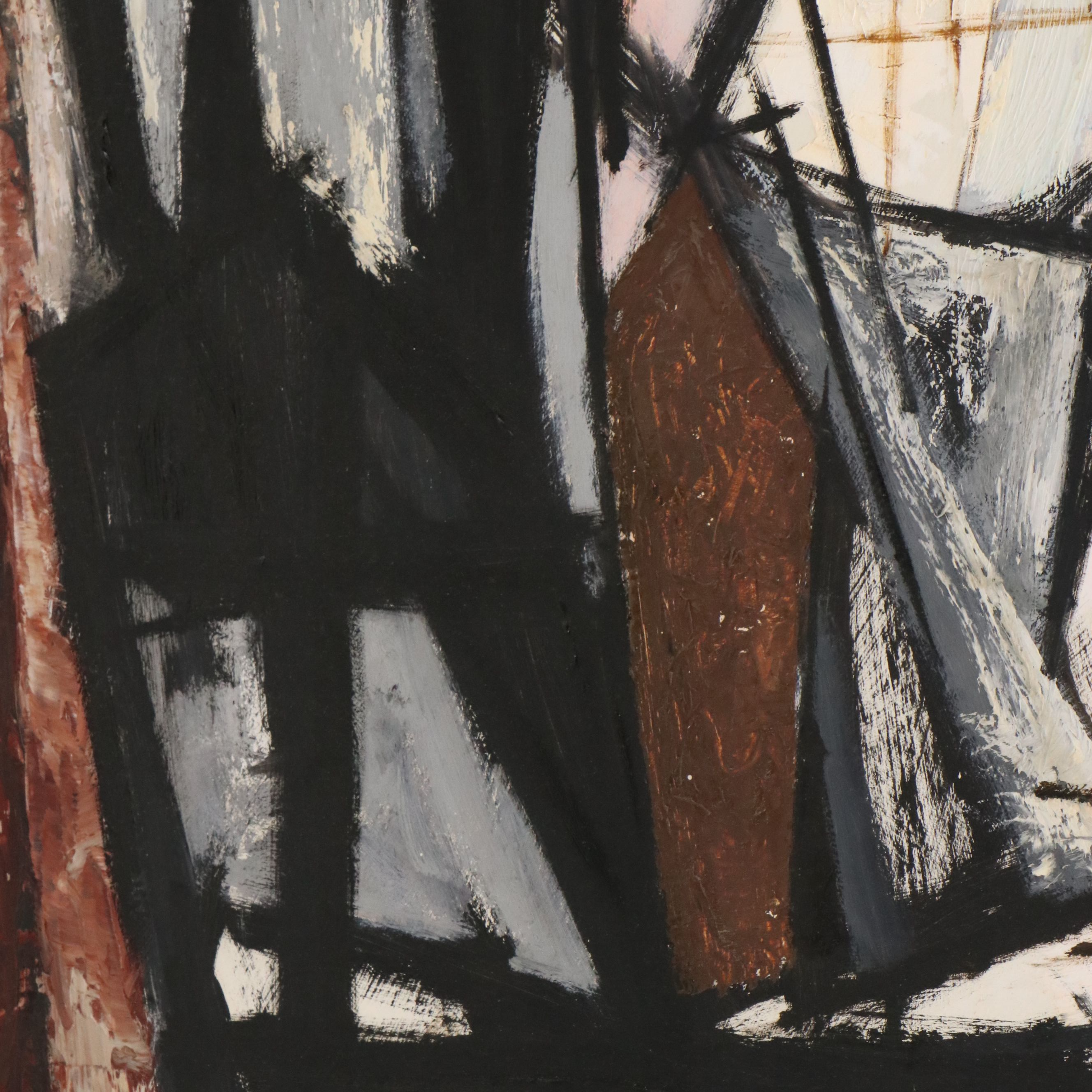 Fridtjof Schroder Abstract Oil Painting, 1961