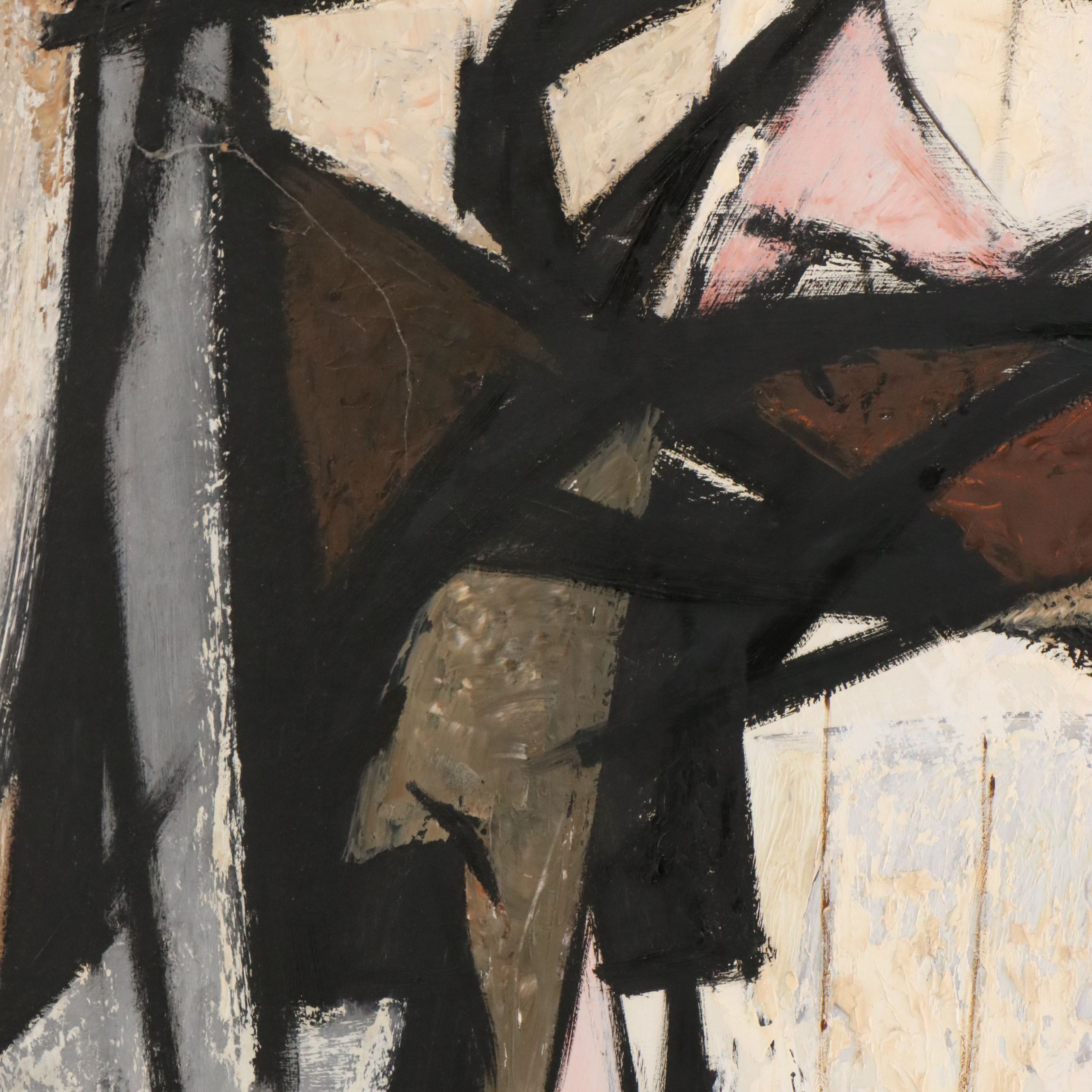 Fridtjof Schroder Abstract Oil Painting, 1961