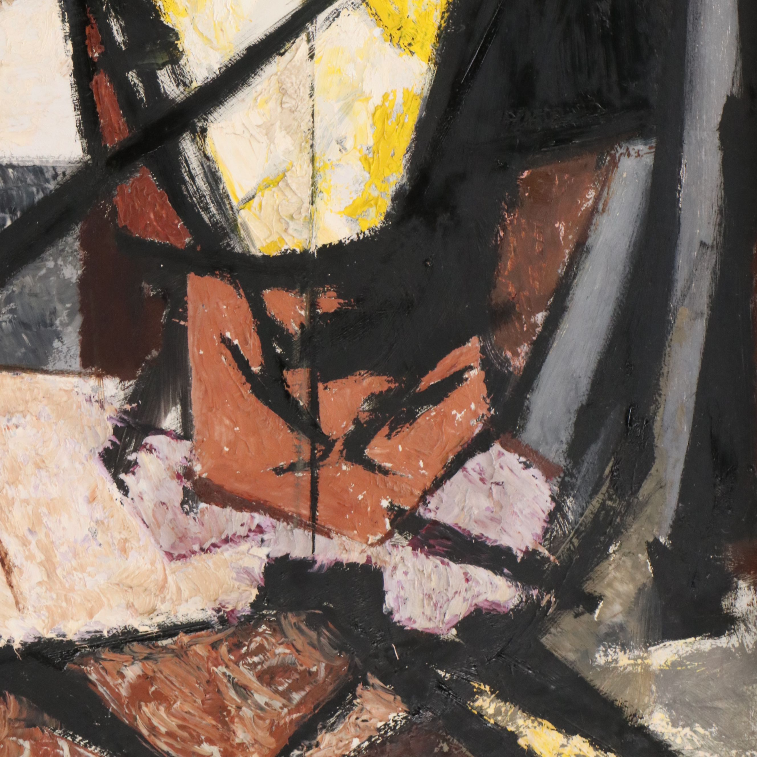 Fridtjof Schroder Abstract Oil Painting, 1961