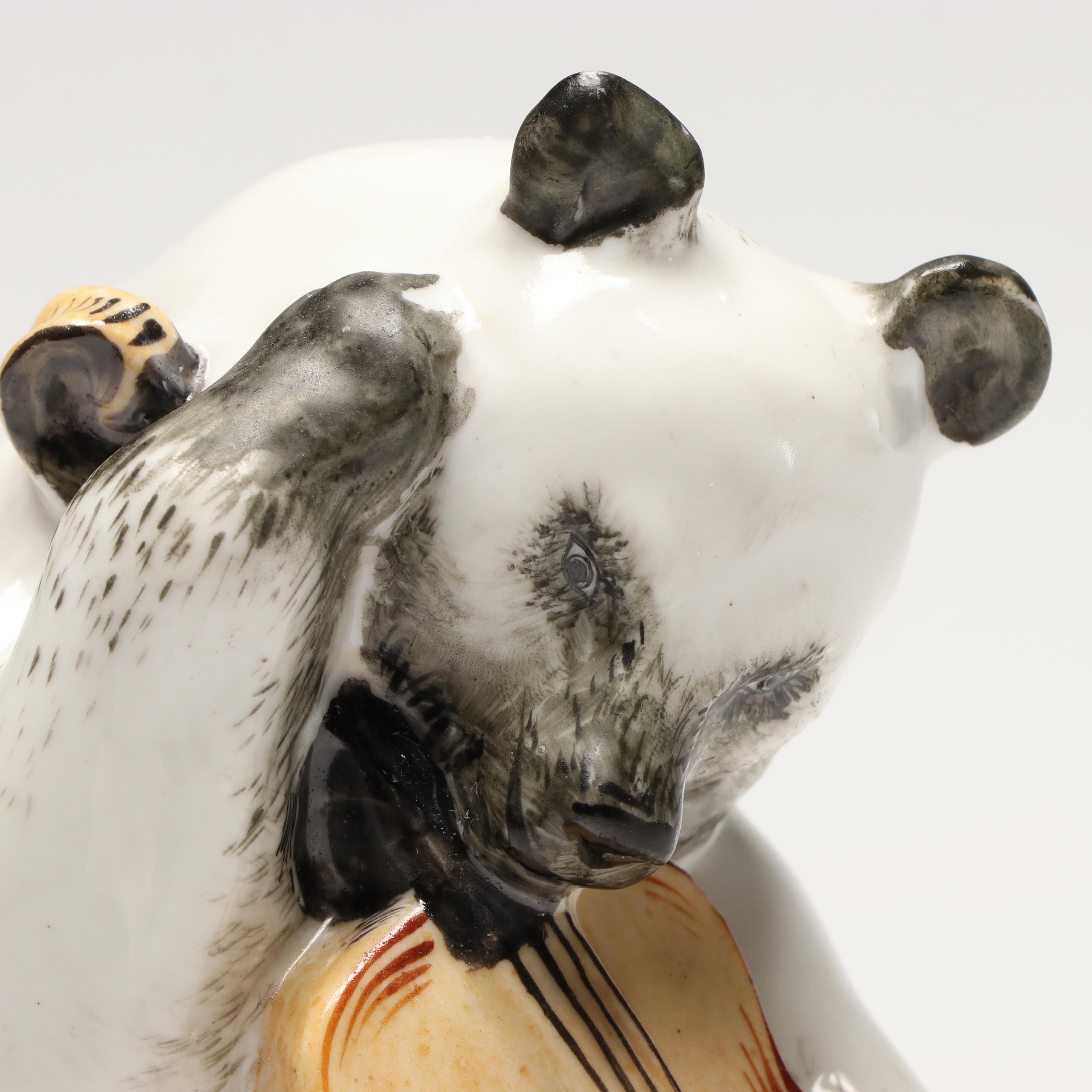 Russian Bear Playing Double Bass Porcelain Figure