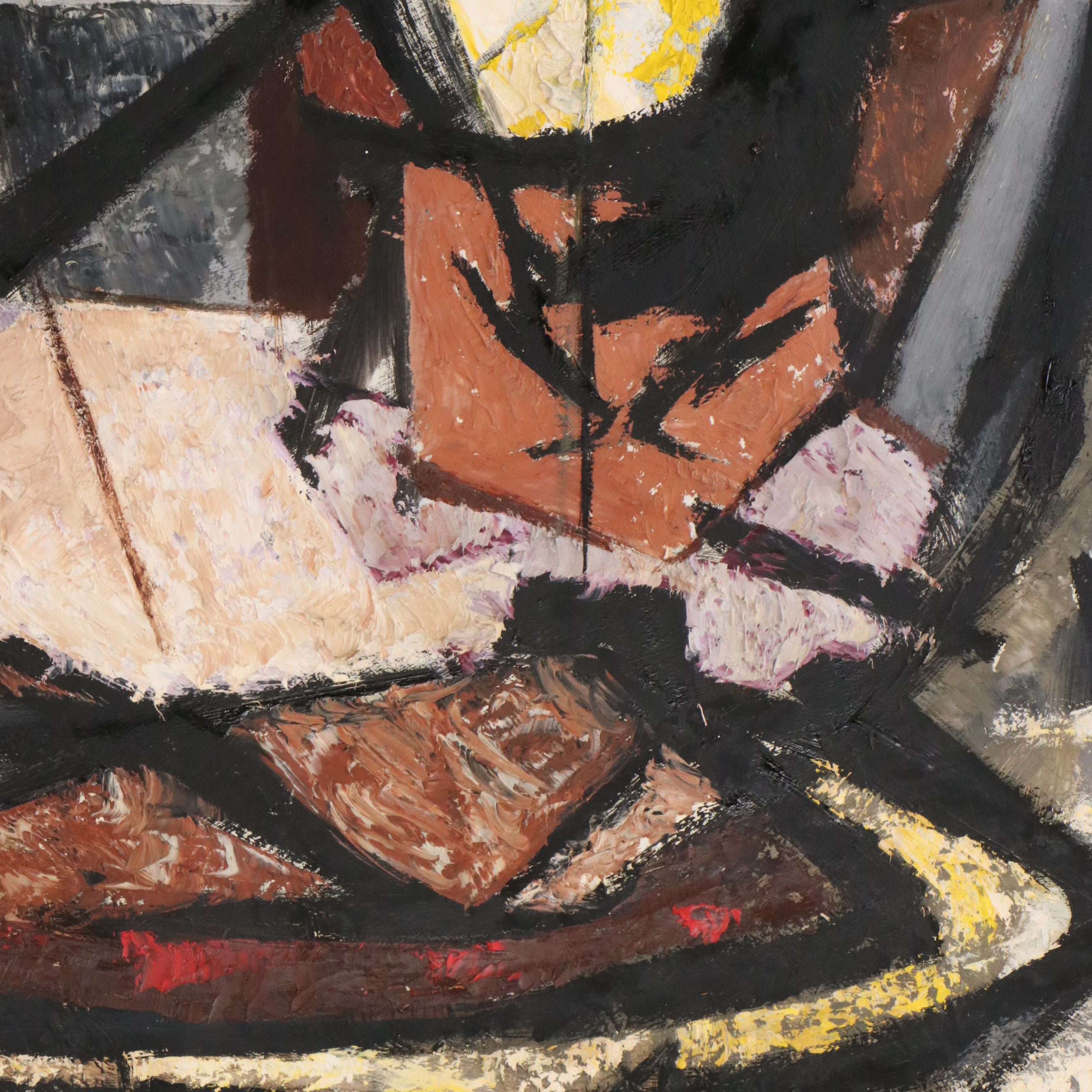 Fridtjof Schroder Abstract Oil Painting, 1961