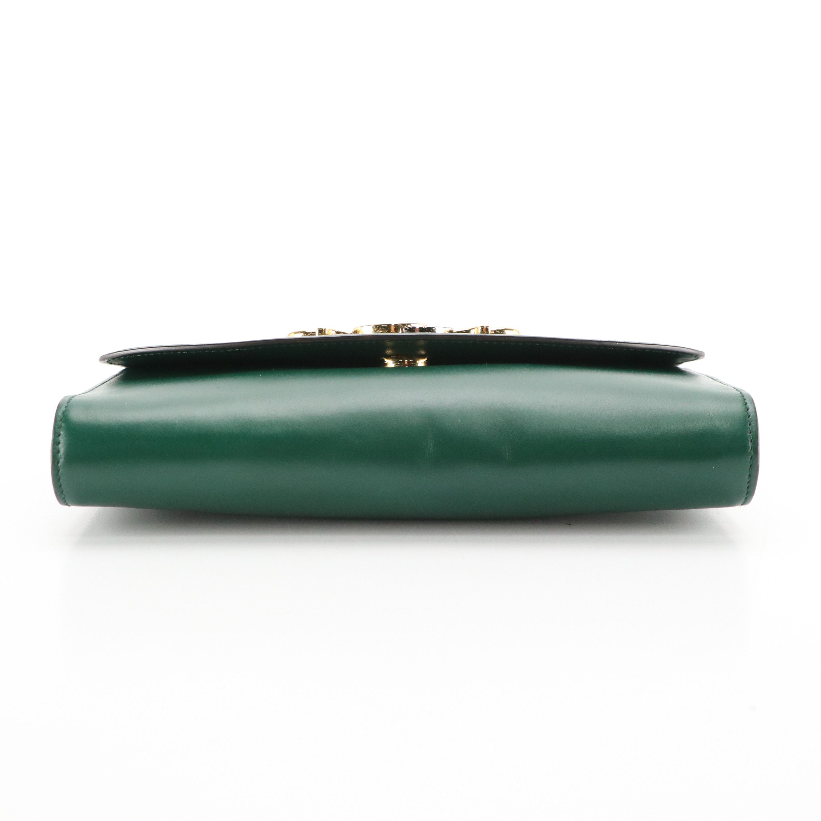 Gucci Zumi Mini Chain Flap Bag in Green Calfskin Leather