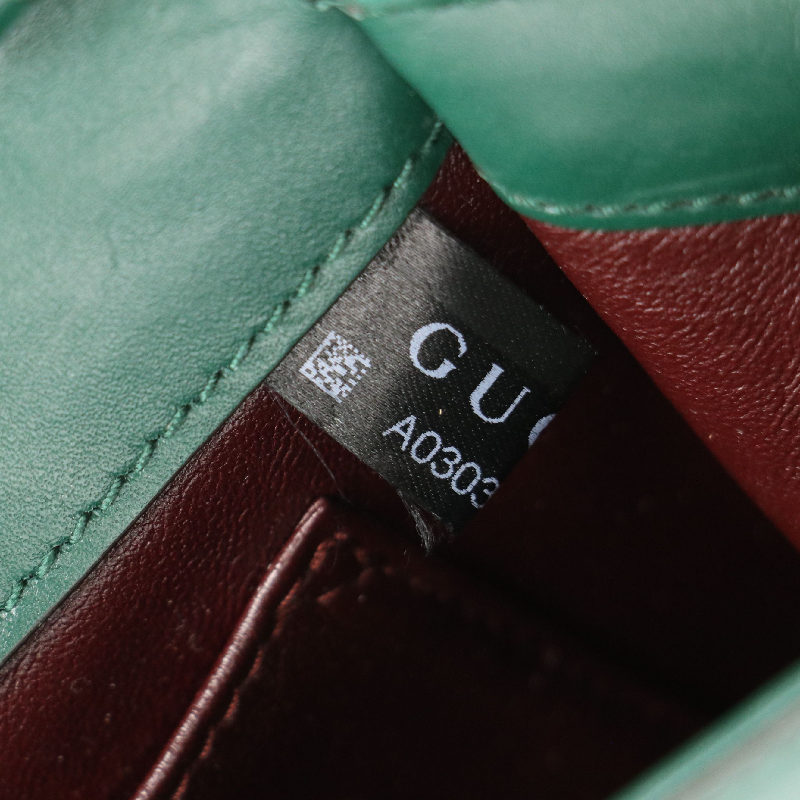 Gucci Zumi Mini Chain Flap Bag in Green Calfskin Leather