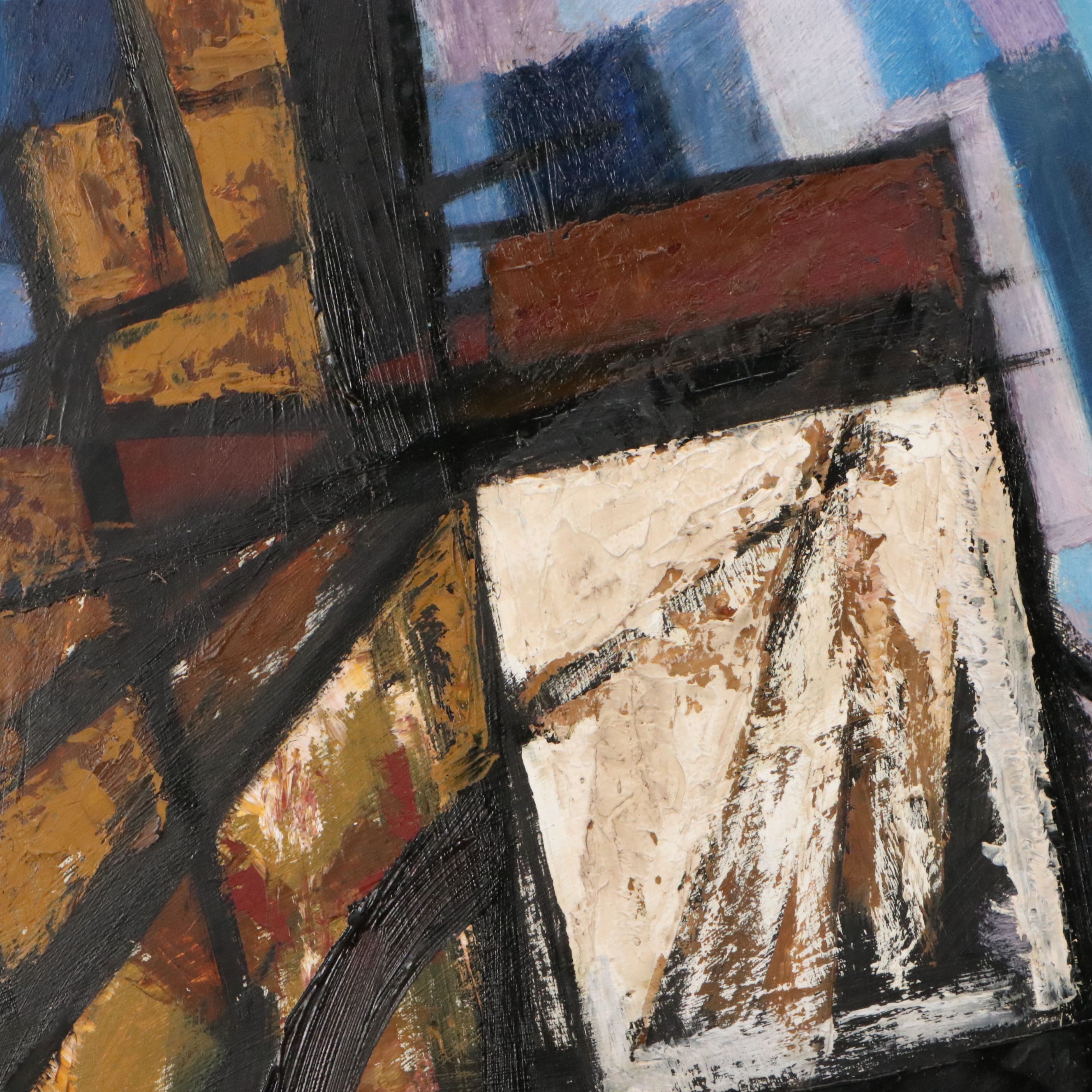 Fridtjof Schroder Modernist Abstract Oil Painting