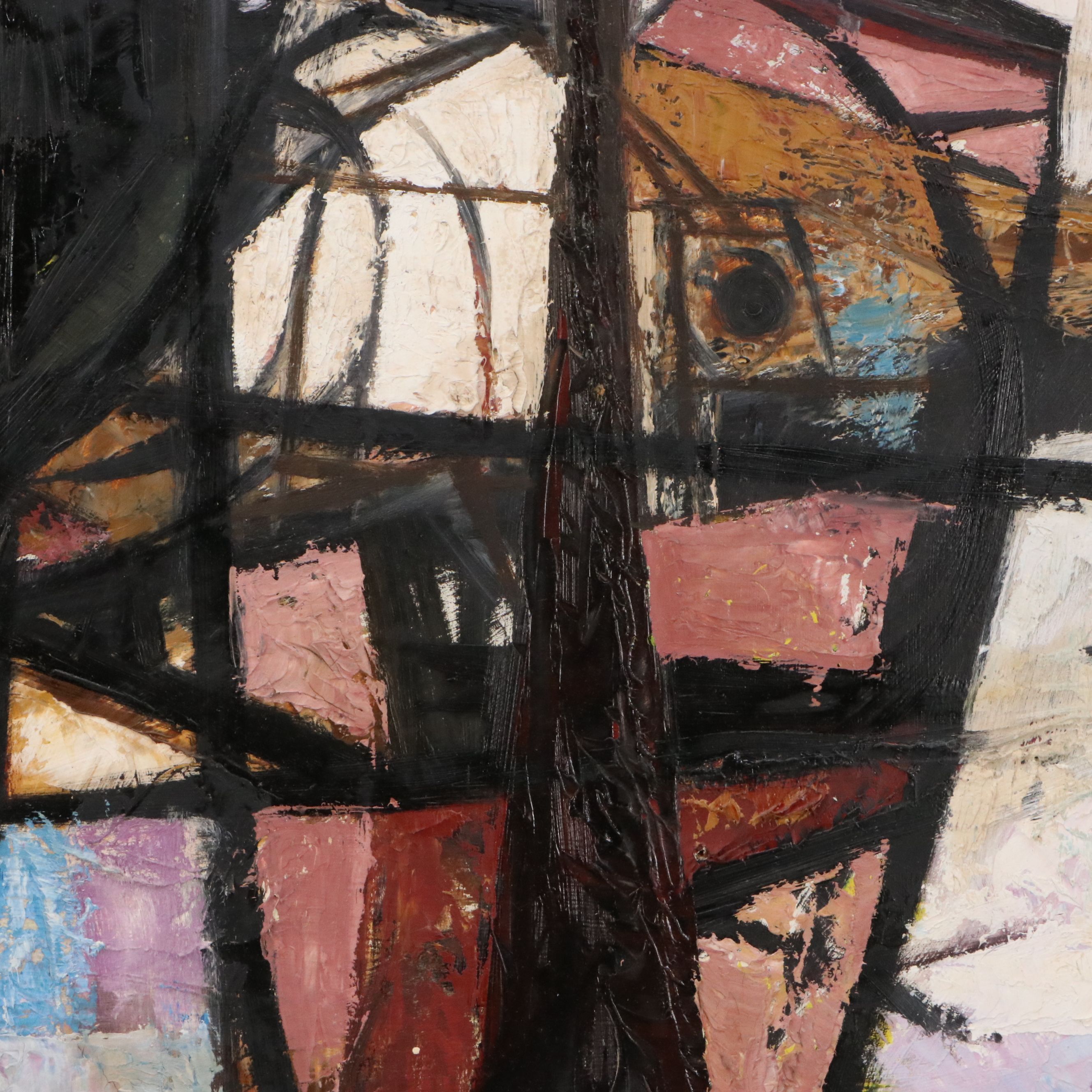 Fridtjof Schroder Modernist Abstract Oil Painting