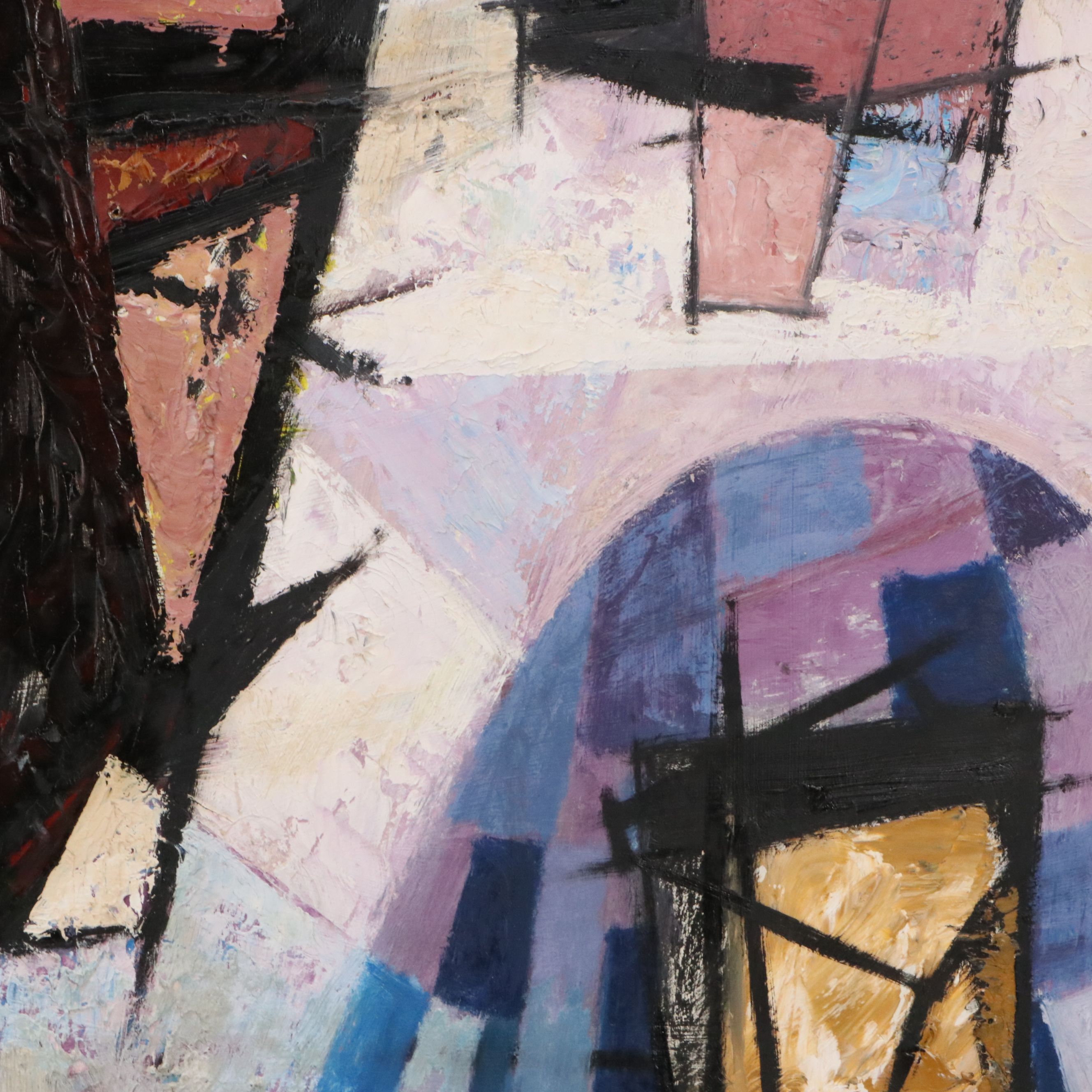 Fridtjof Schroder Modernist Abstract Oil Painting