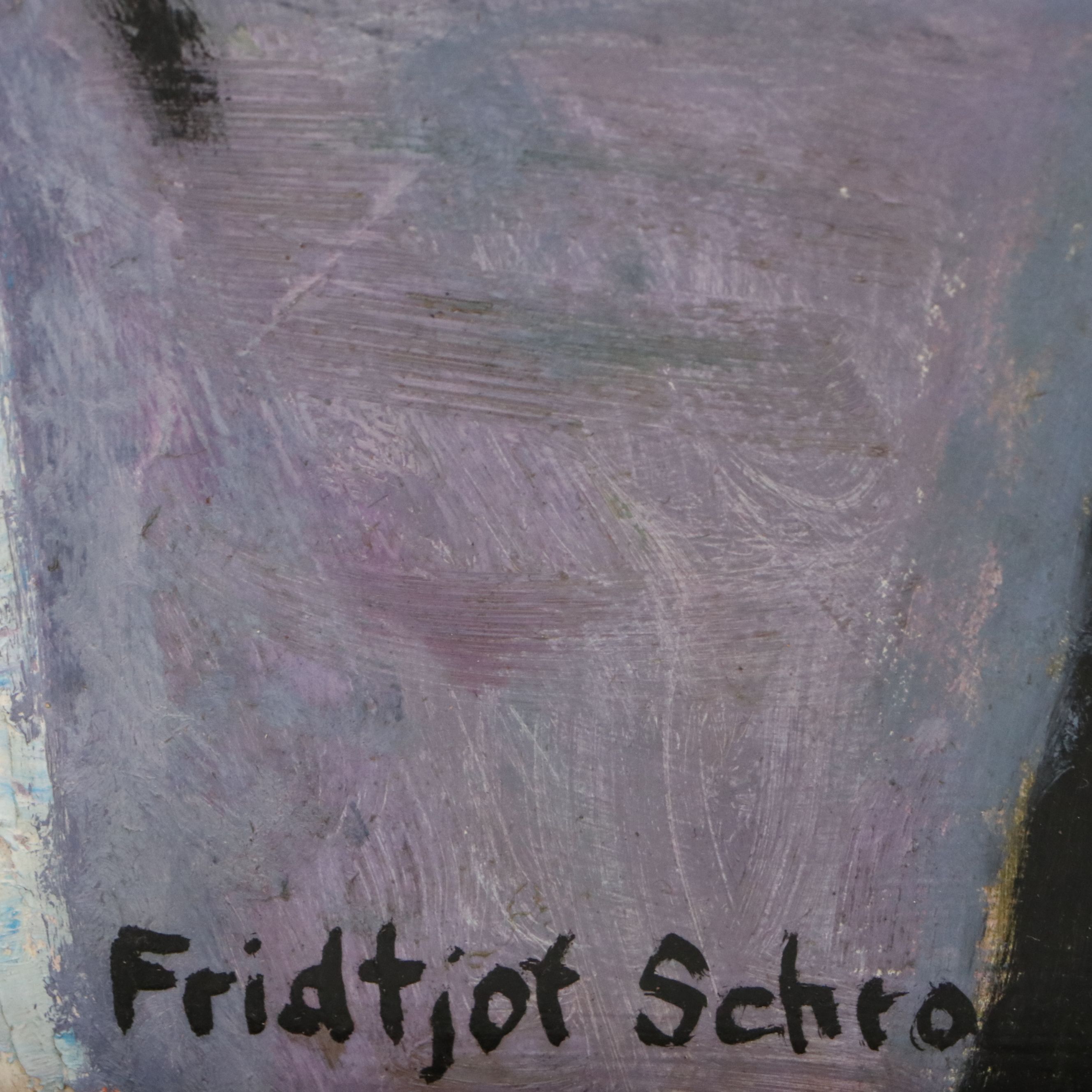 Fridtjof Schroder Modernist Abstract Oil Painting