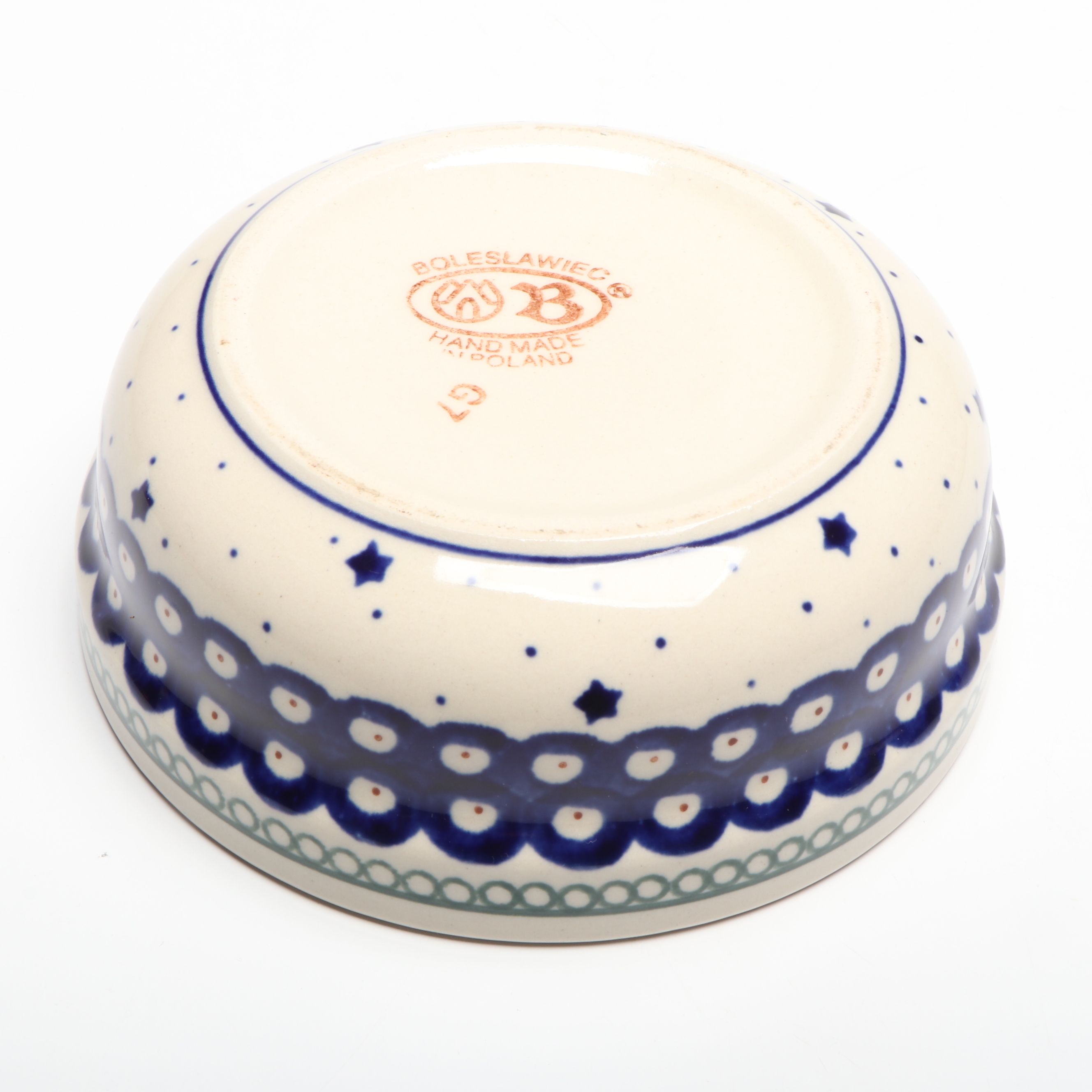 W.R. Unikat Egg Plate with Bolesławiec and Other Hand-Painted Polish Pottery