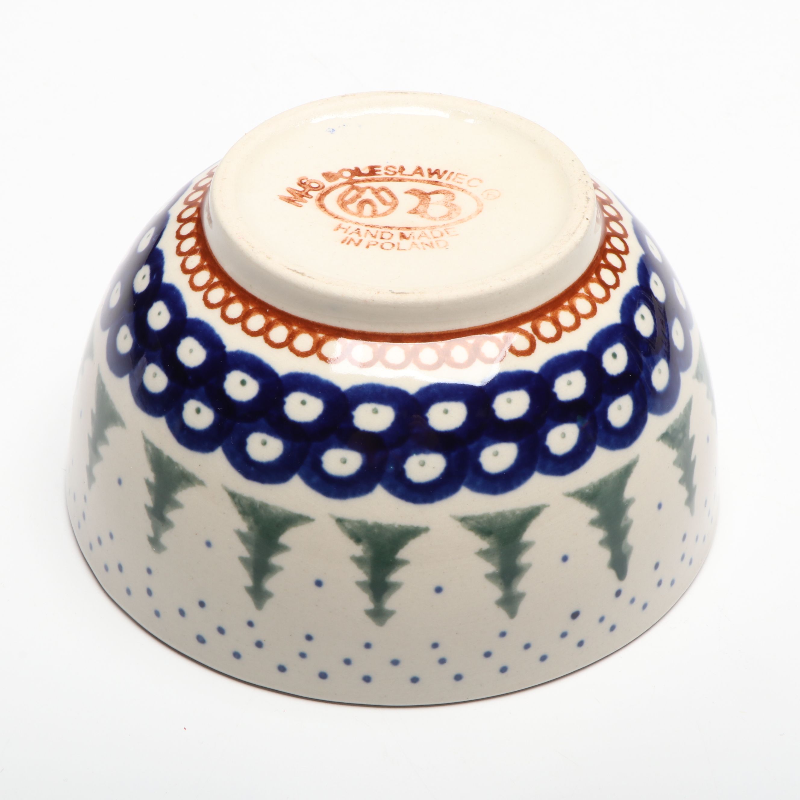 W.R. Unikat Egg Plate with Bolesławiec and Other Hand-Painted Polish Pottery