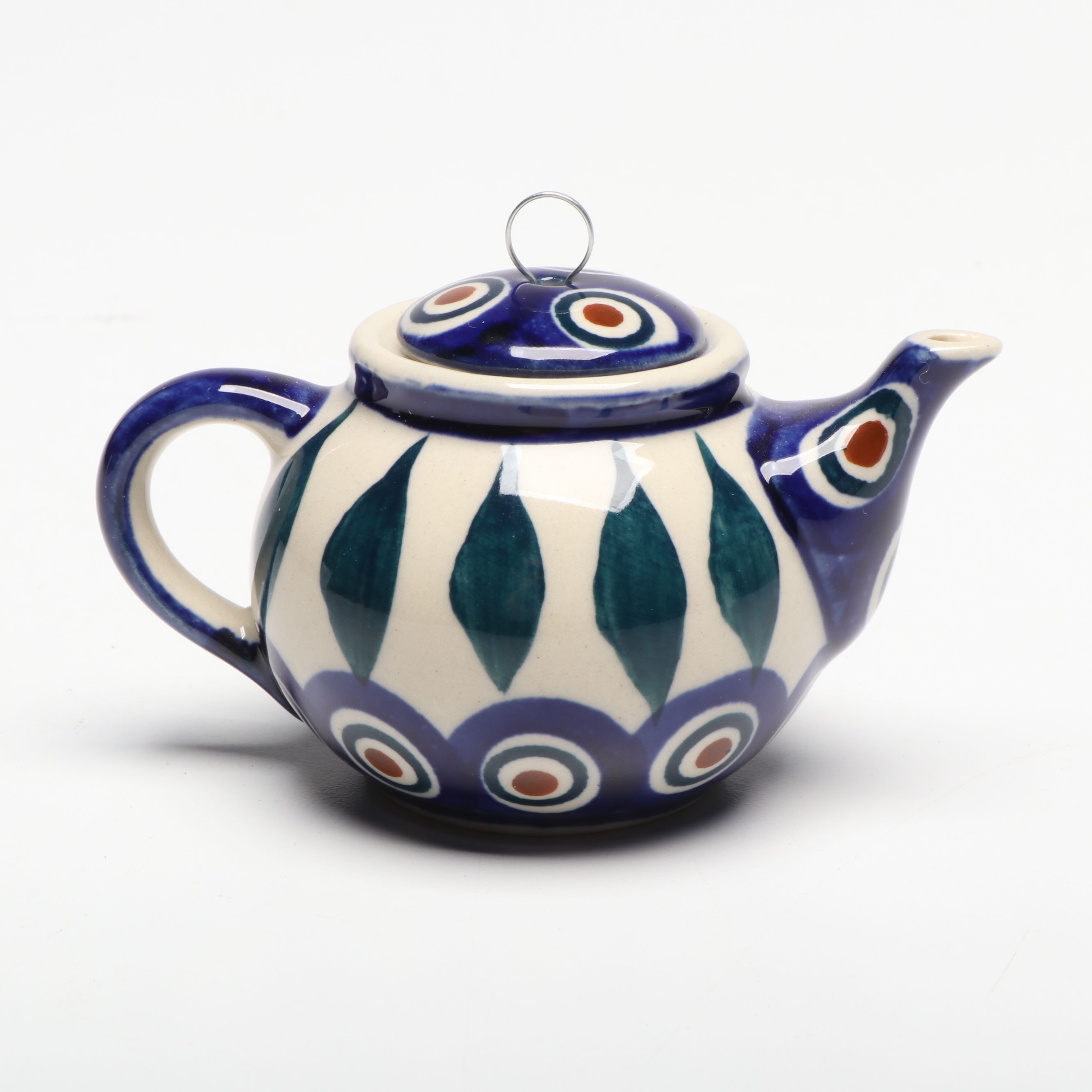 W.R. Unikat Egg Plate with Bolesławiec and Other Hand-Painted Polish Pottery