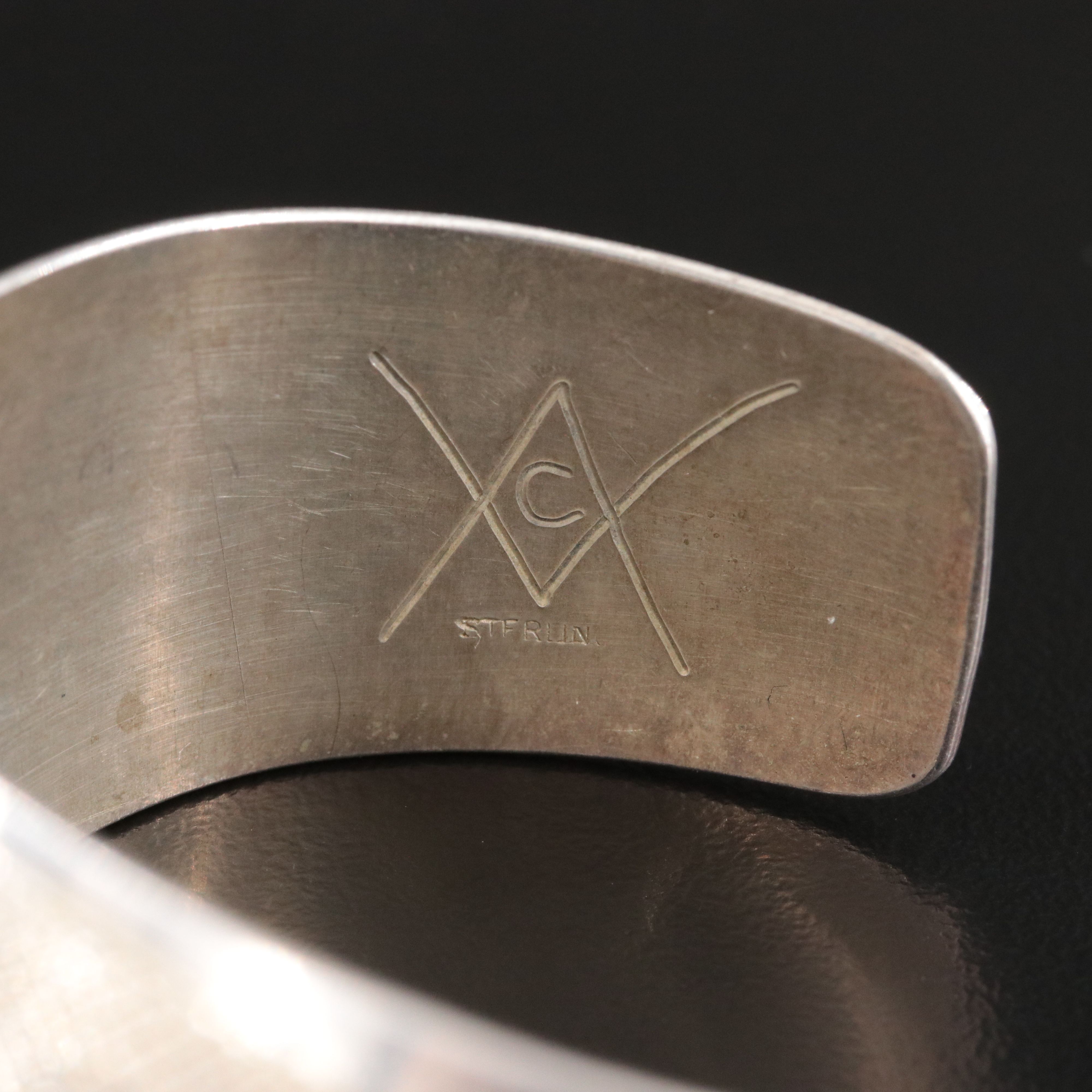 Pacific Northwestern Sterling Eagle Cuff and Engraved Spoon