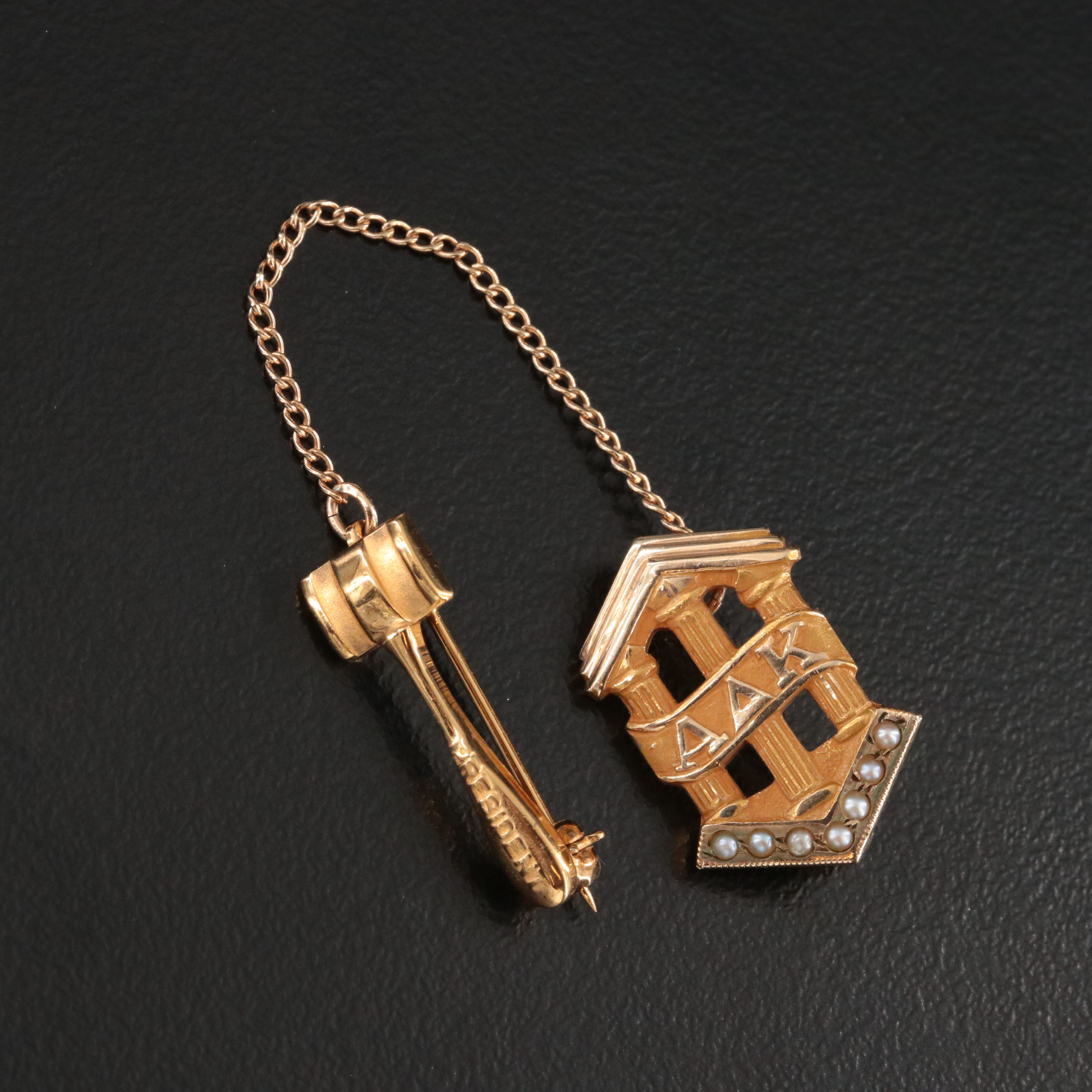 10K Alpha Delta Kappa Pin with Gold-Filled Gavel