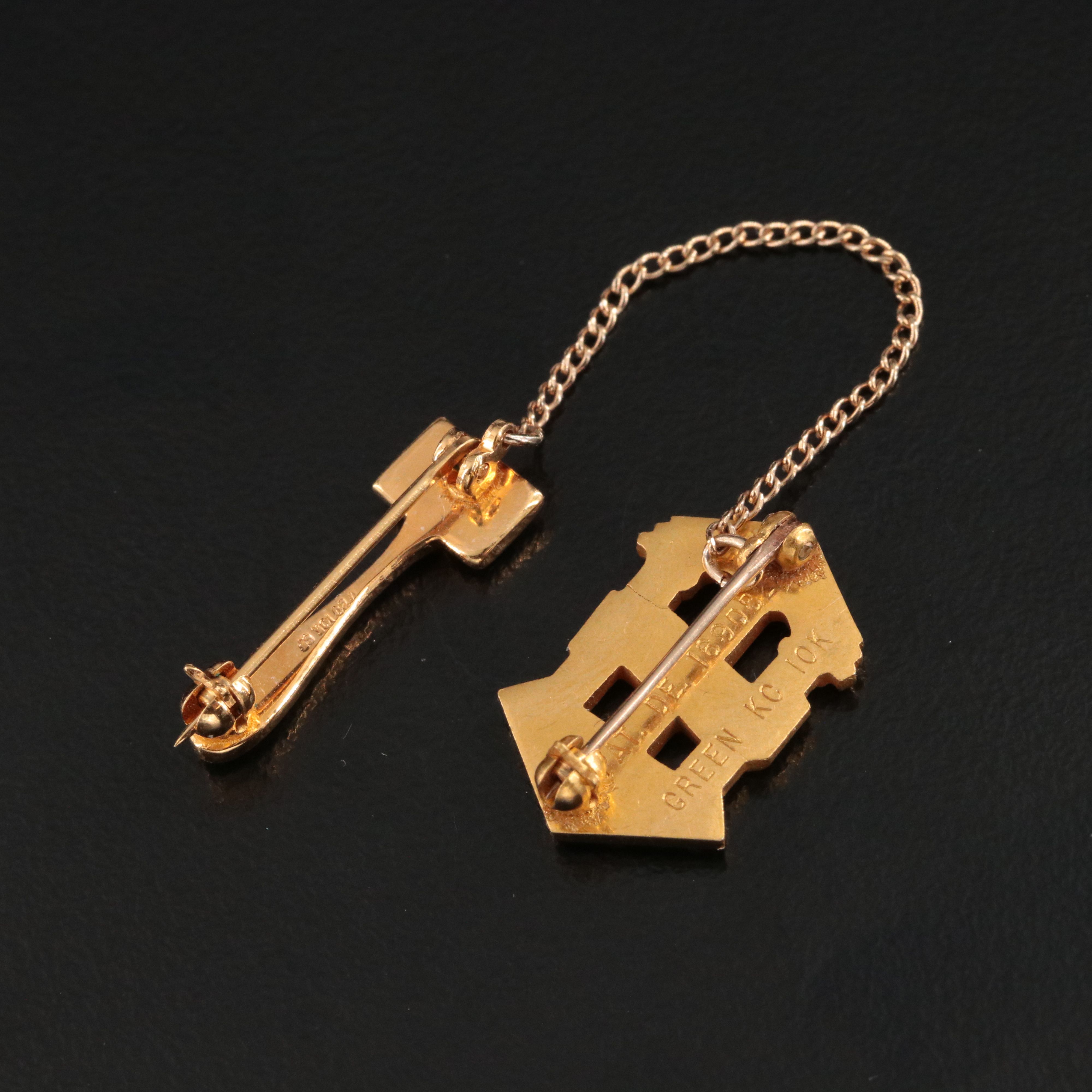 10K Alpha Delta Kappa Pin with Gold-Filled Gavel