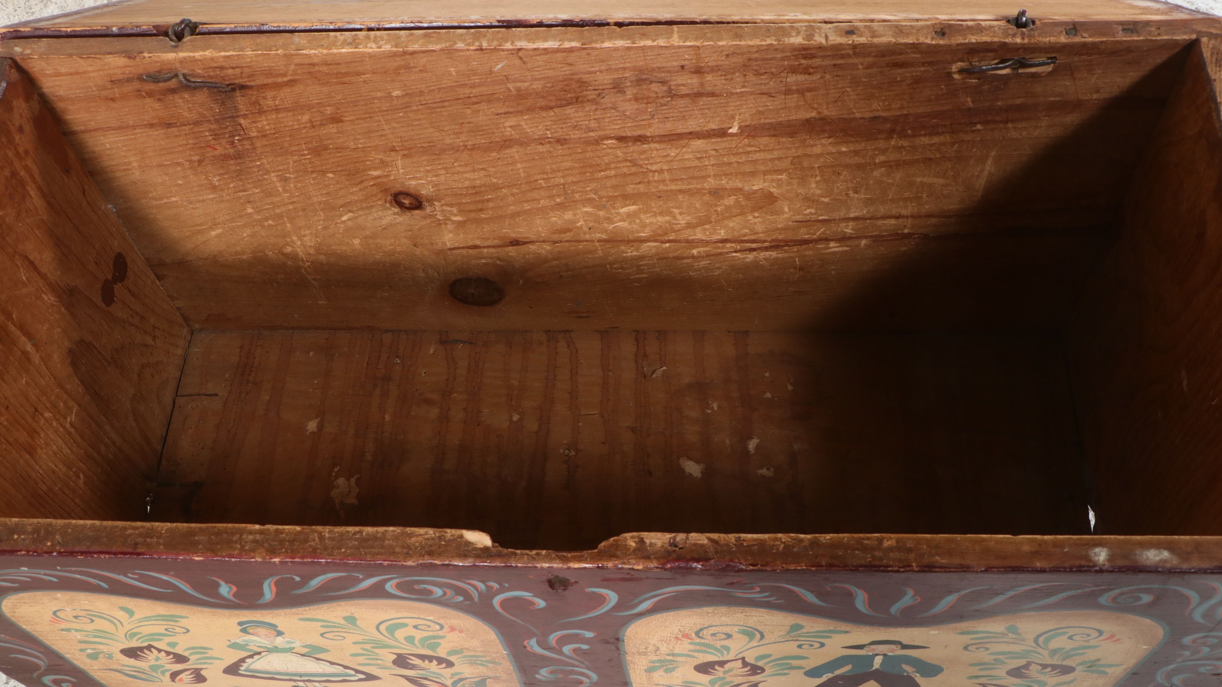 American Folk Art Painted Pine Blanket Chest, 19th Century