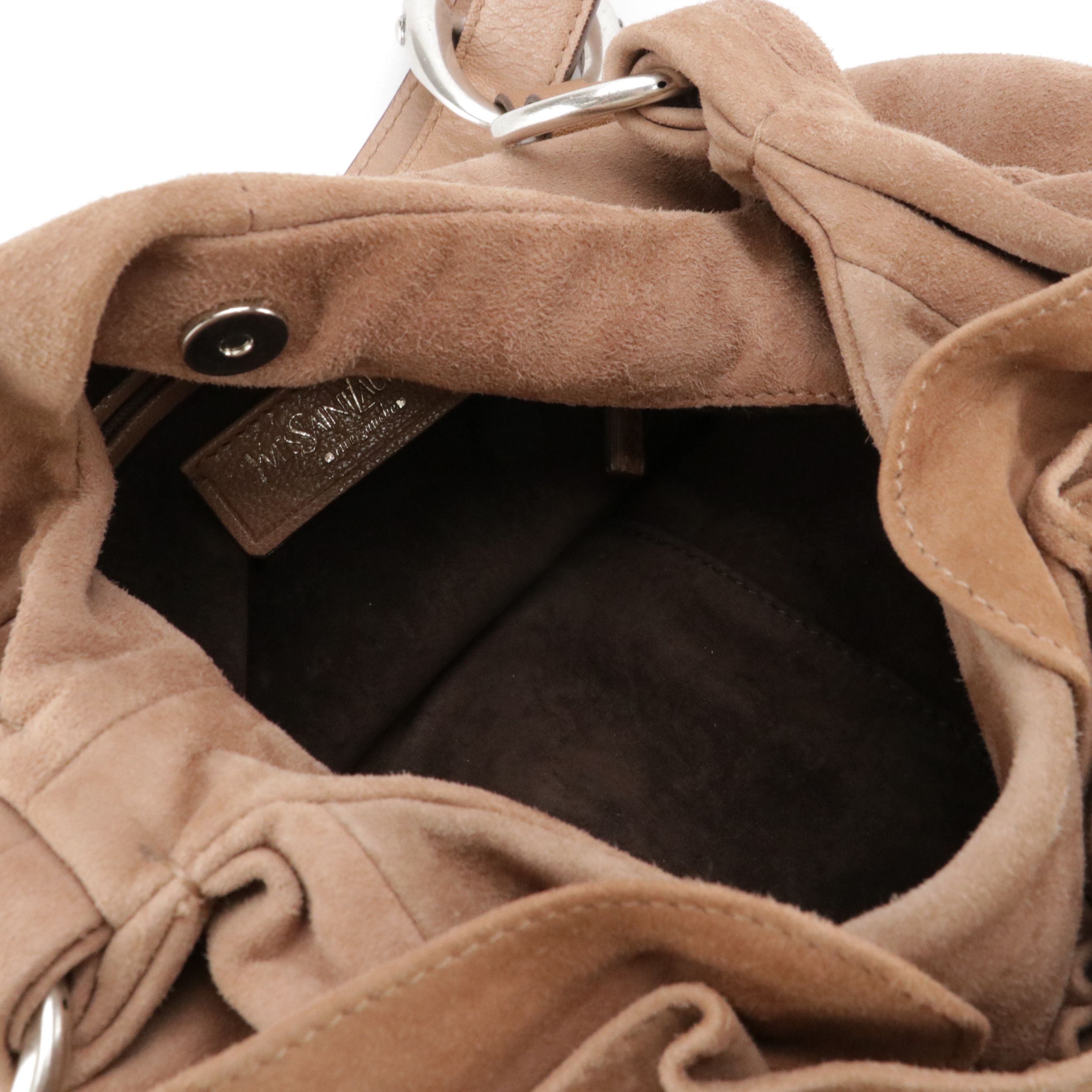 Yves Saint Laurent Nadja Rose Hobo Shoulder Bag in Blush Nude Suede