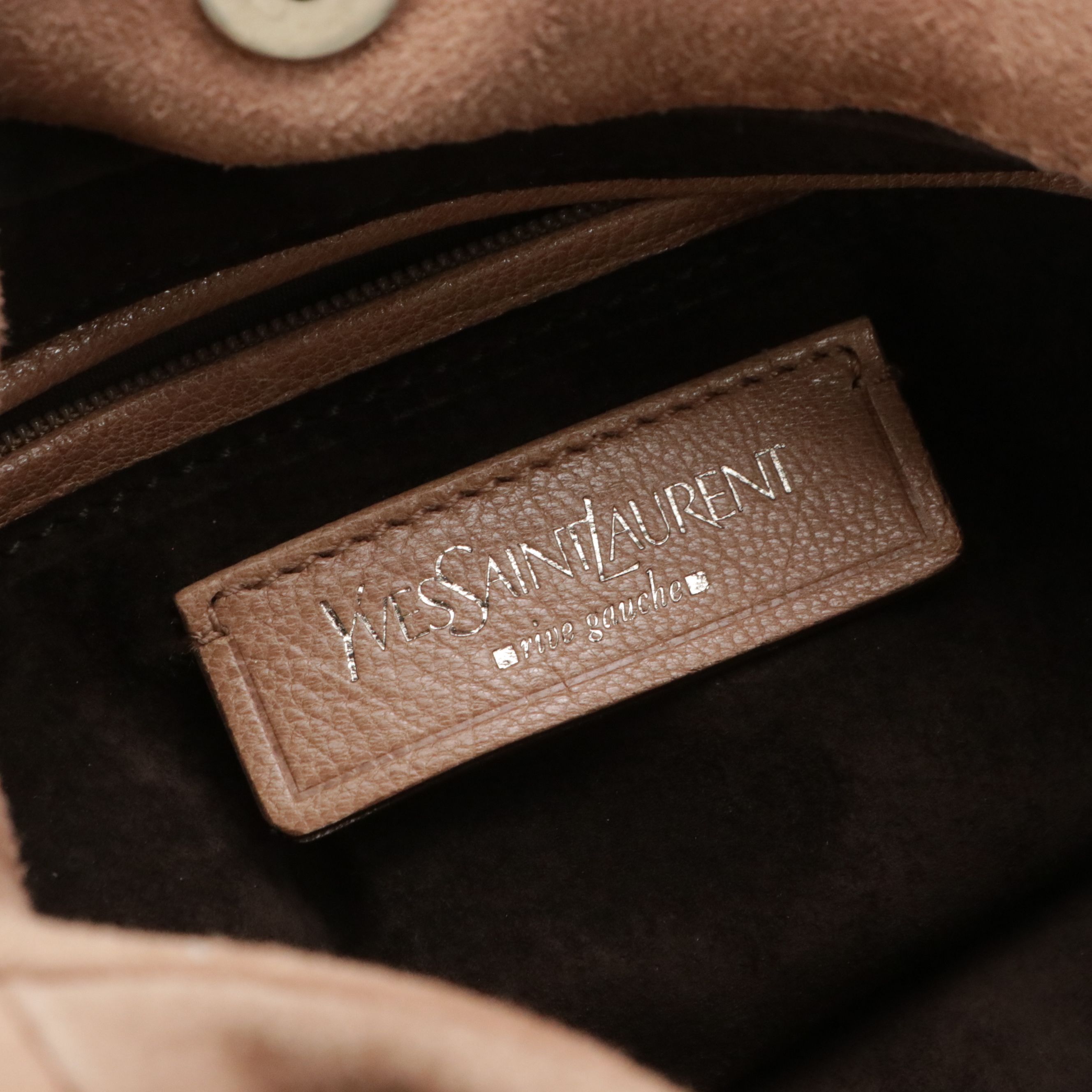 Yves Saint Laurent Nadja Rose Hobo Shoulder Bag in Blush Nude Suede