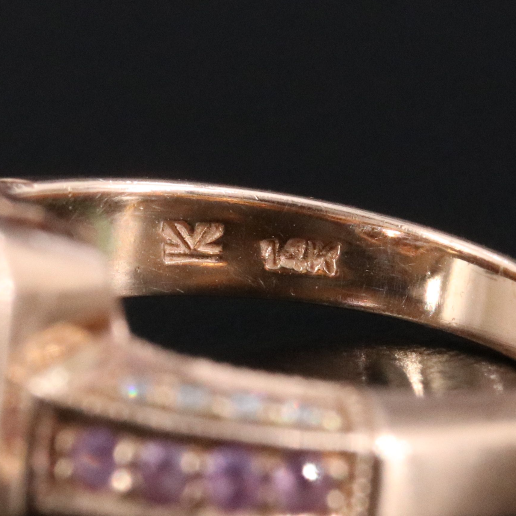 Le Vian 14K Rose Gold Amethyst, Pink Sapphire, and Diamond Halo Ring