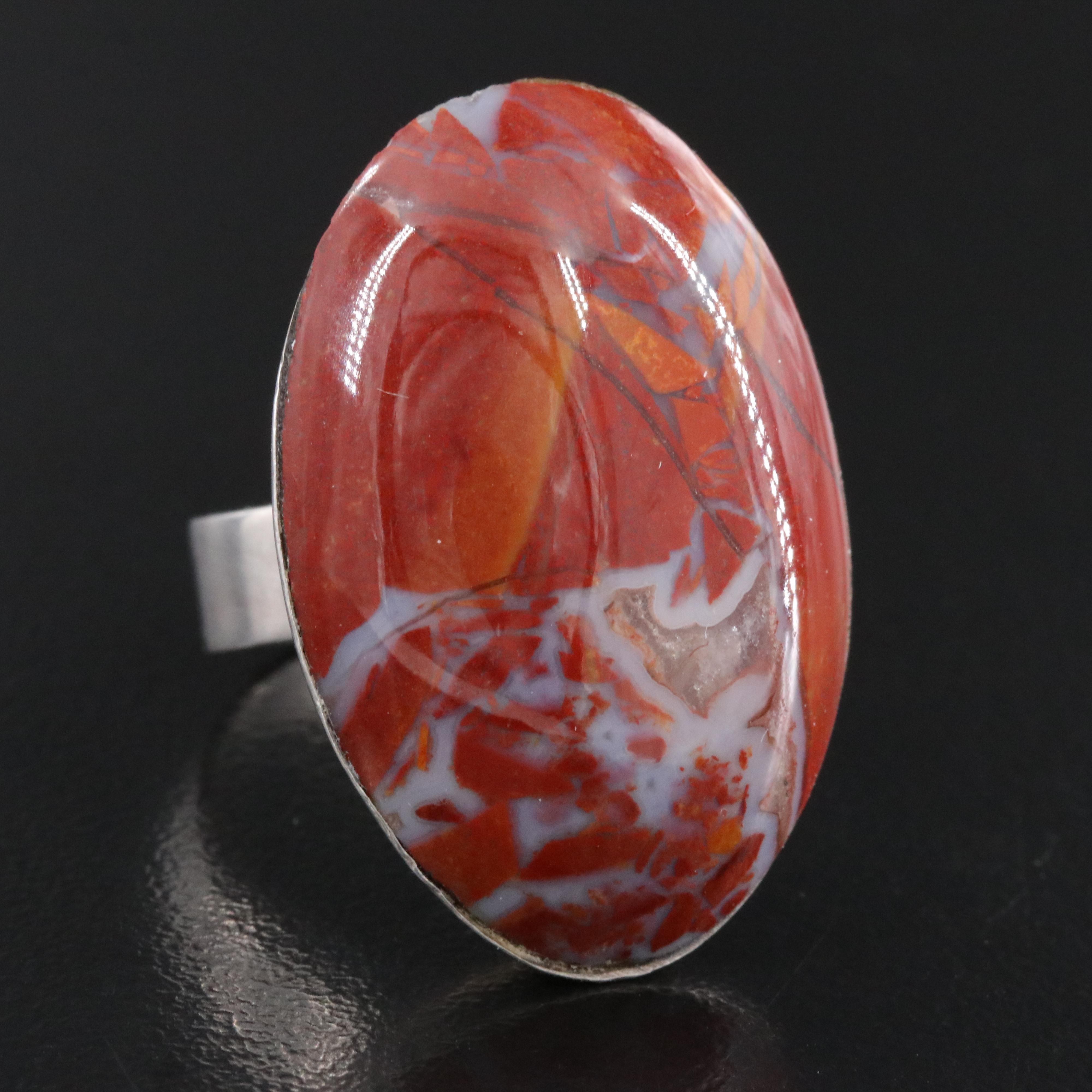 Southwestern Sterling Agate Ring