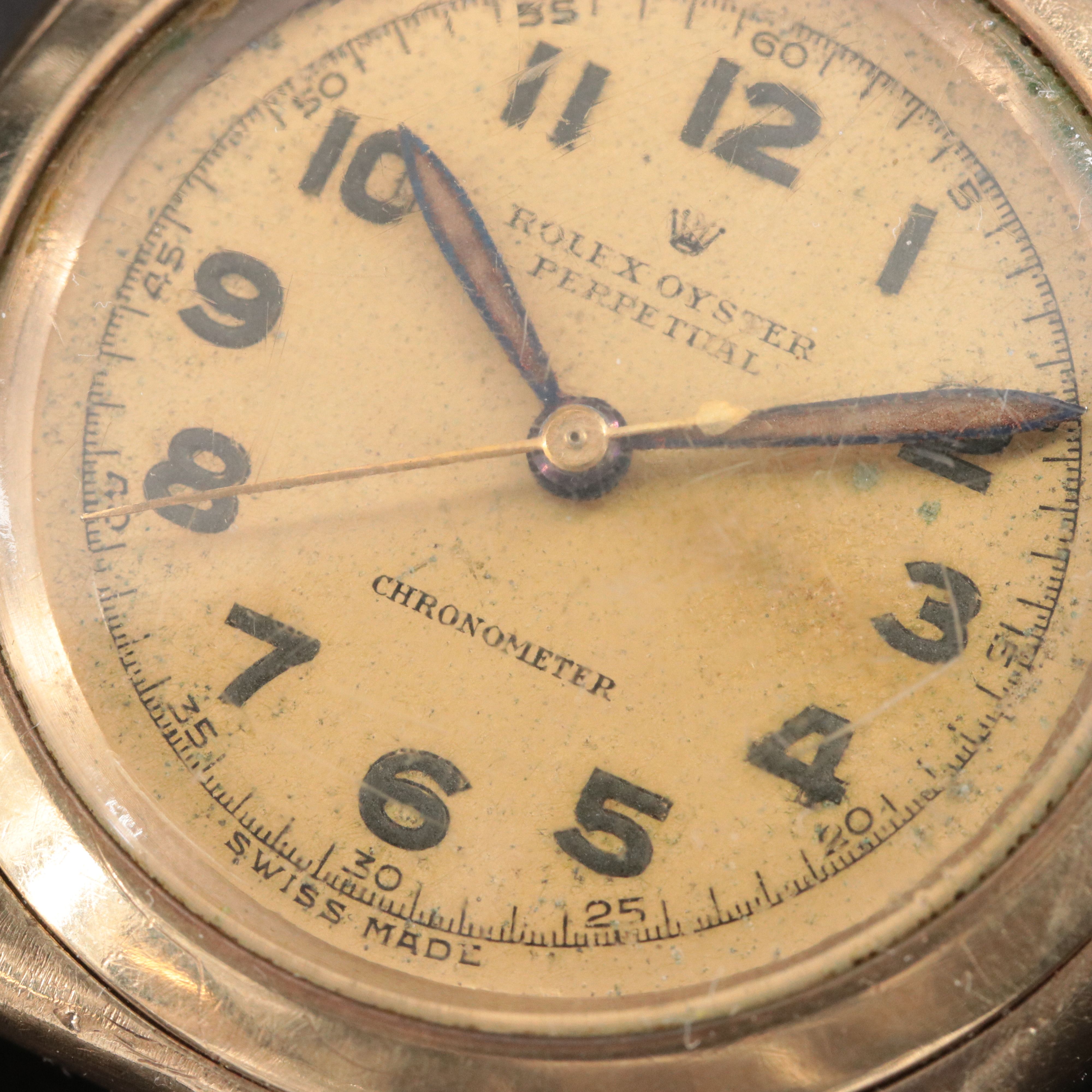 Vintage Rolex Bubble Back 9K & Steel Otster Perpetual Chronometre Watch