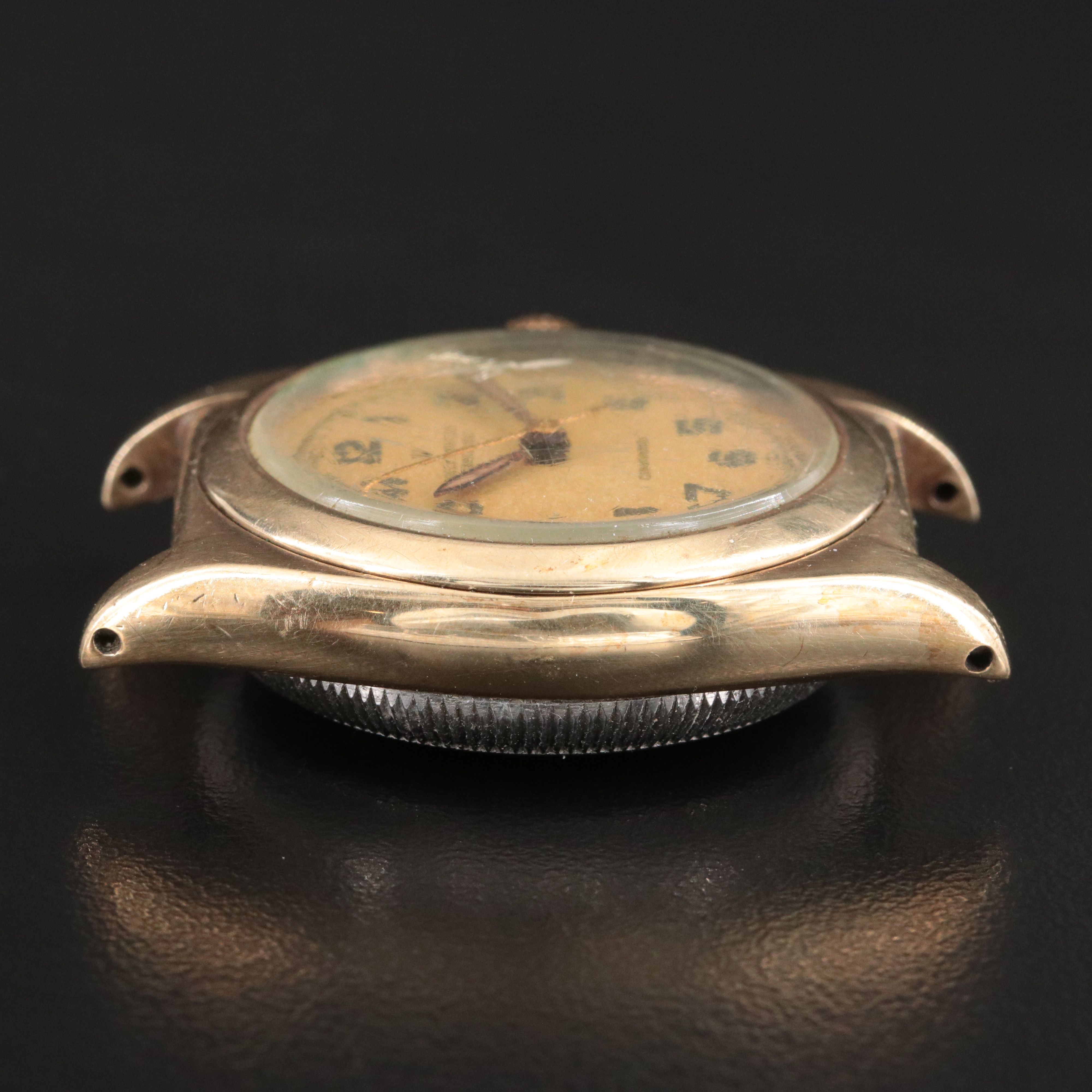 Vintage Rolex Bubble Back 9K & Steel Otster Perpetual Chronometre Watch