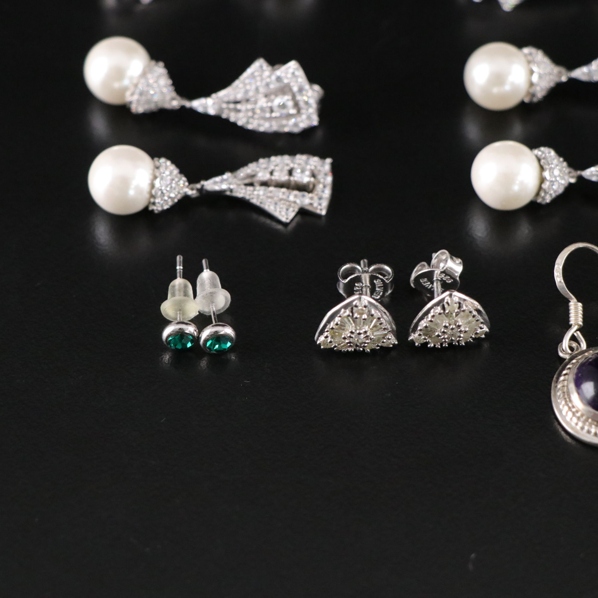 11 Assorted Sterling Silver Earrings