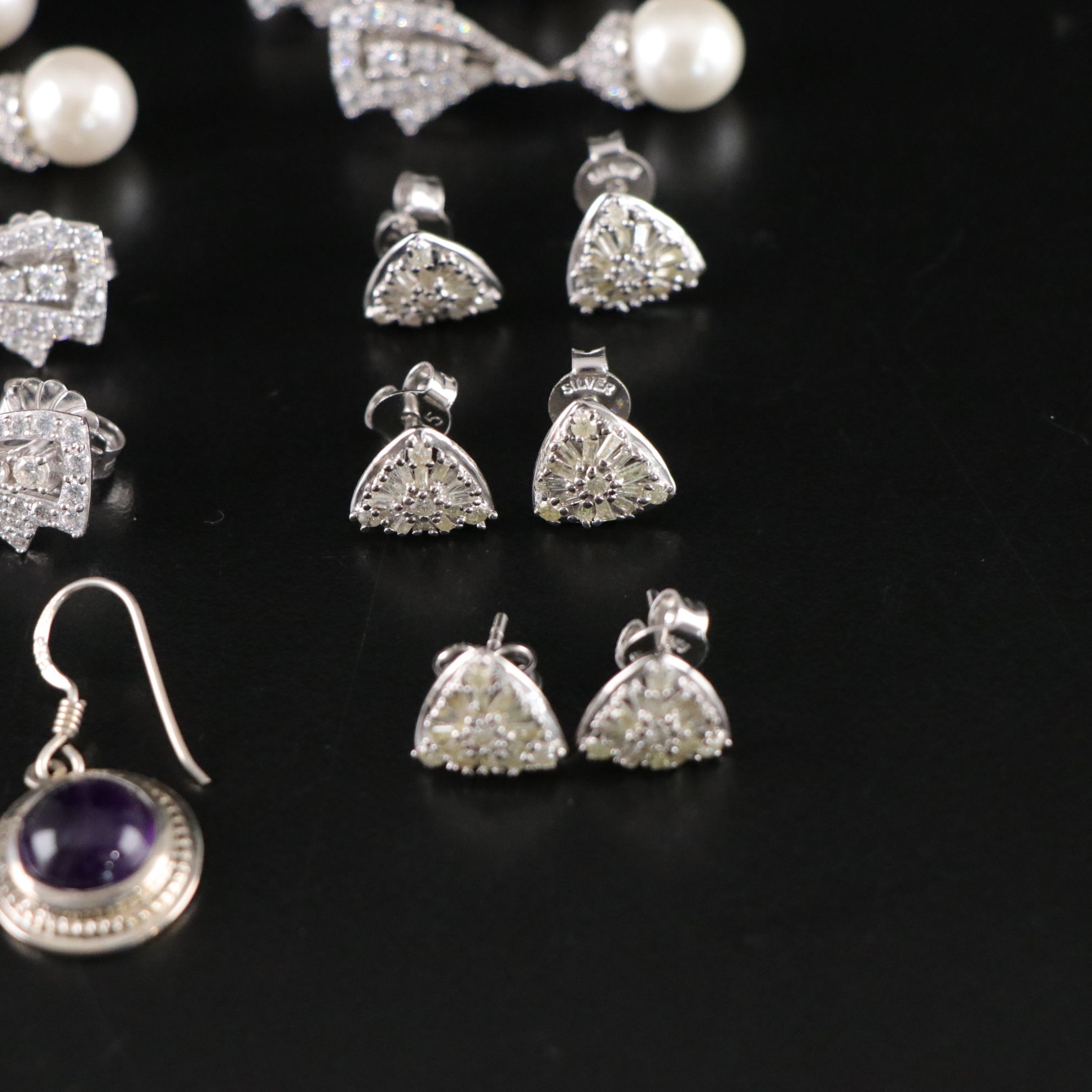 11 Assorted Sterling Silver Earrings
