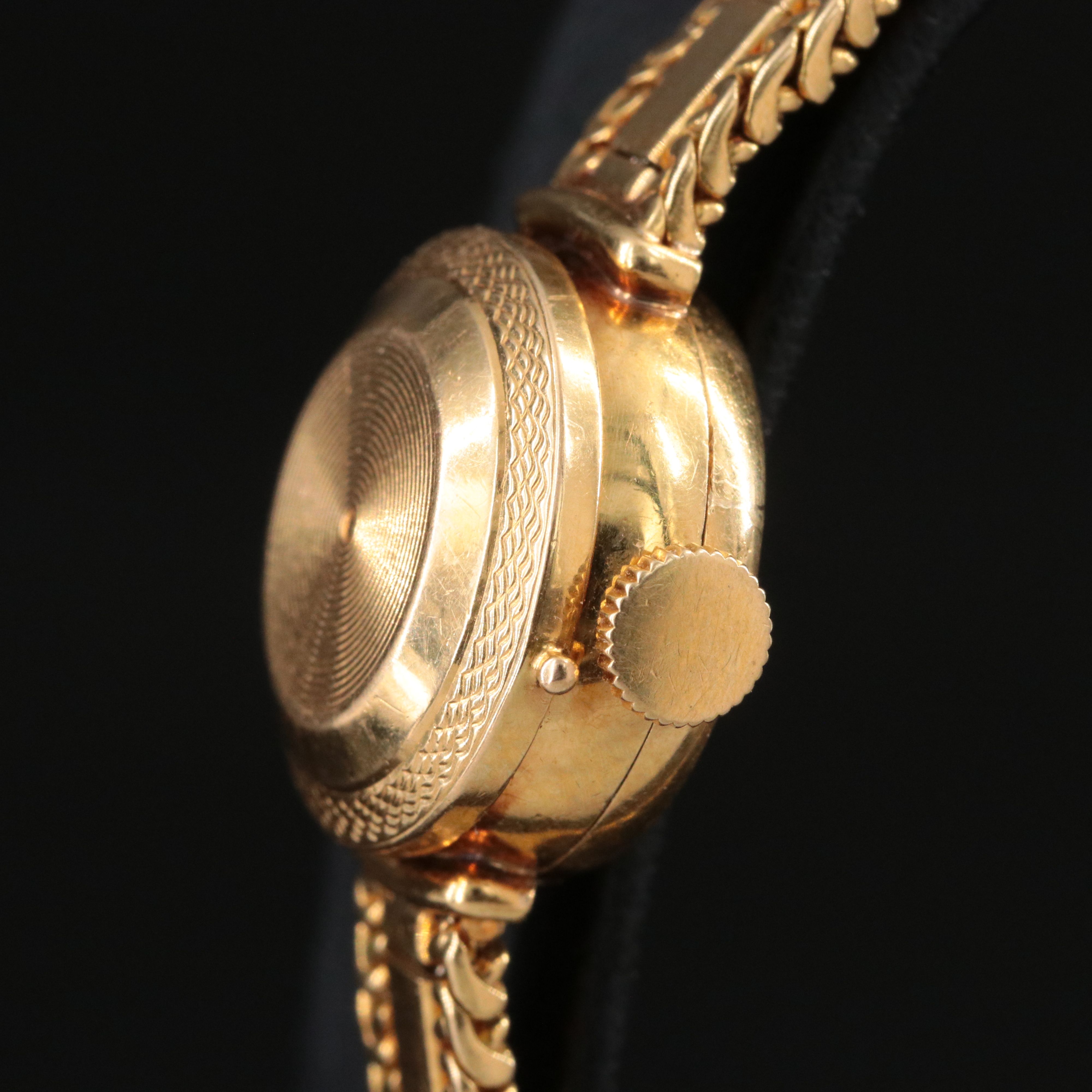 Vintage Rolex Precision Hinged Dial Cover 18K Manual Wind Watch