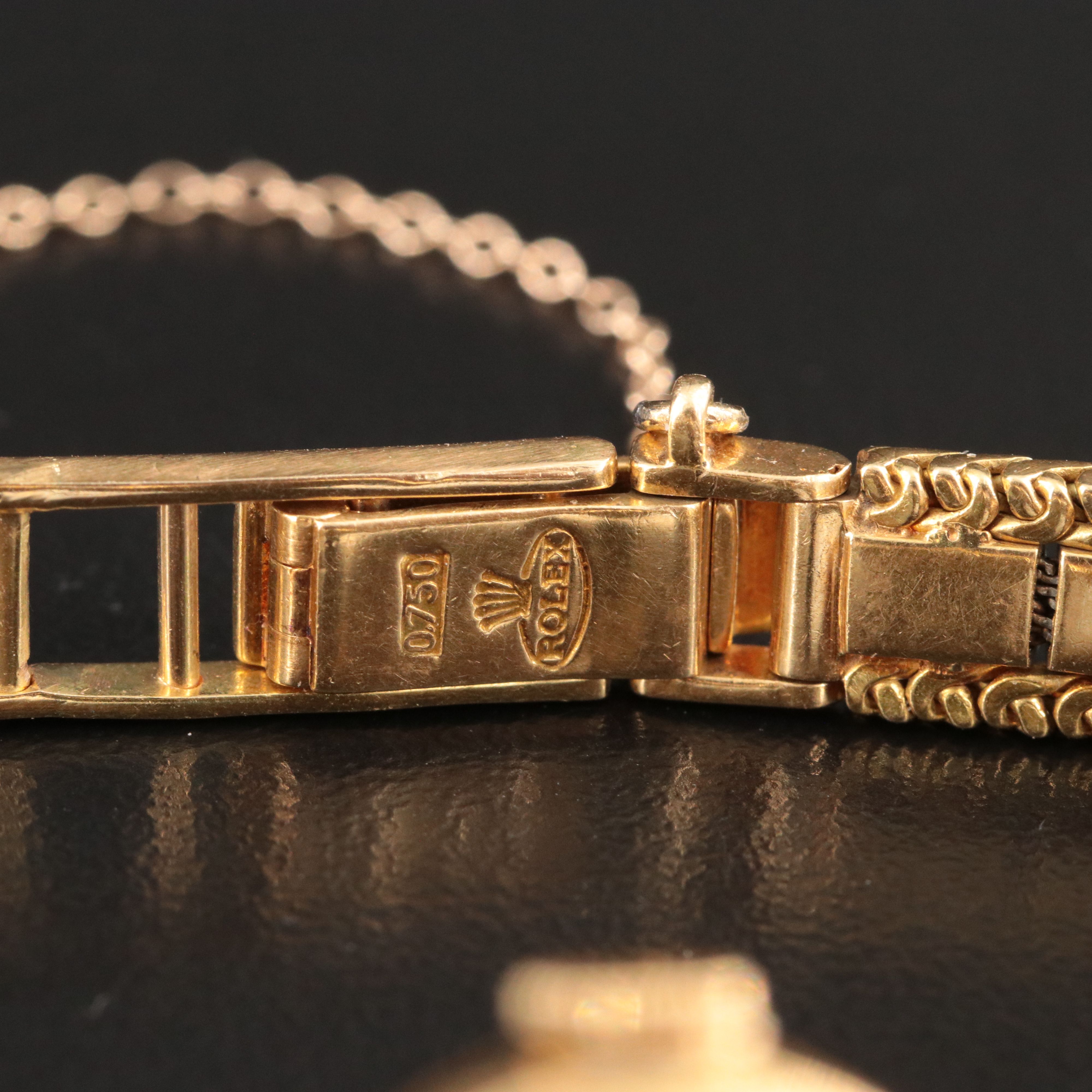 Vintage Rolex Precision Hinged Dial Cover 18K Manual Wind Watch