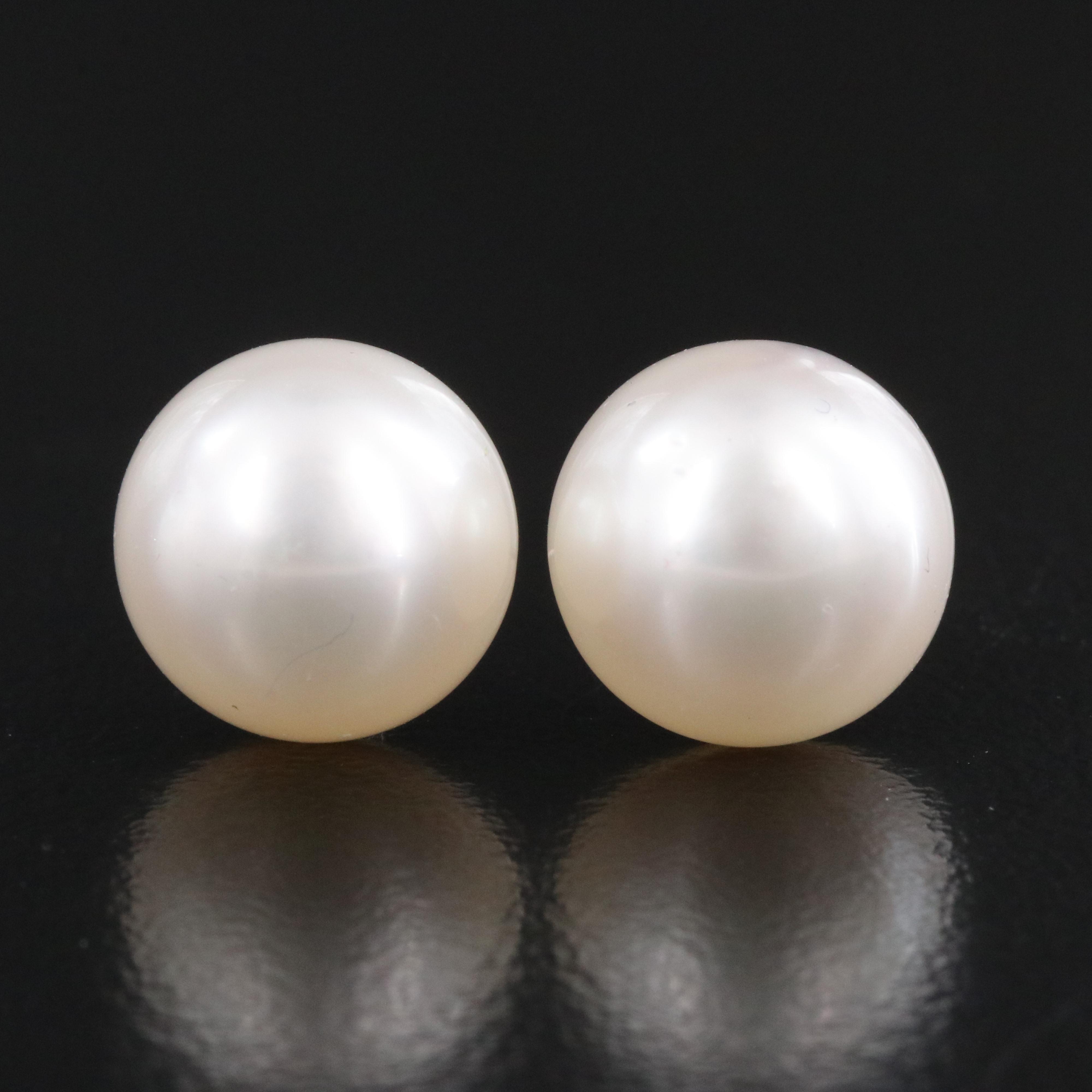18K Mabé Pearl Stud Earrings