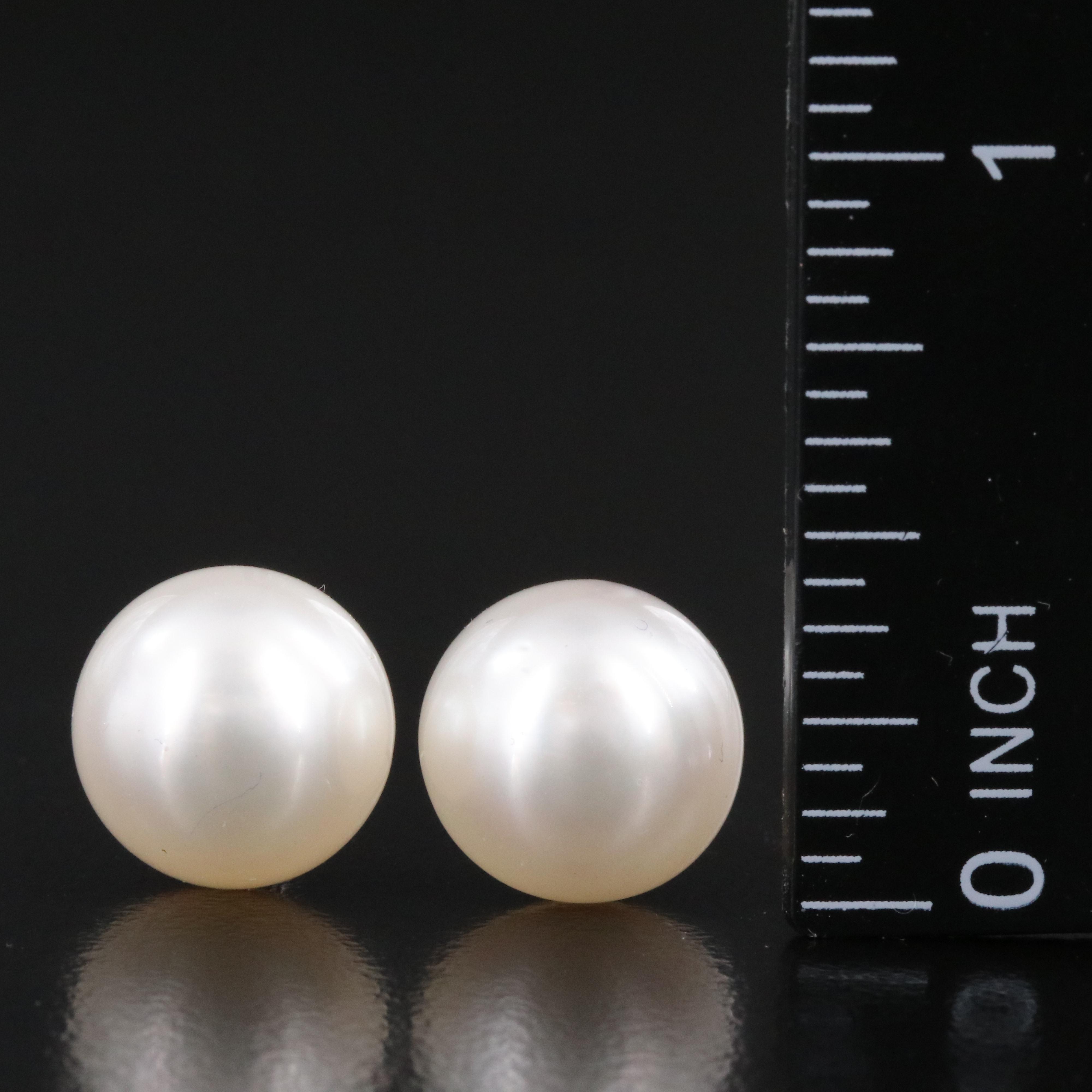 18K Mabé Pearl Stud Earrings