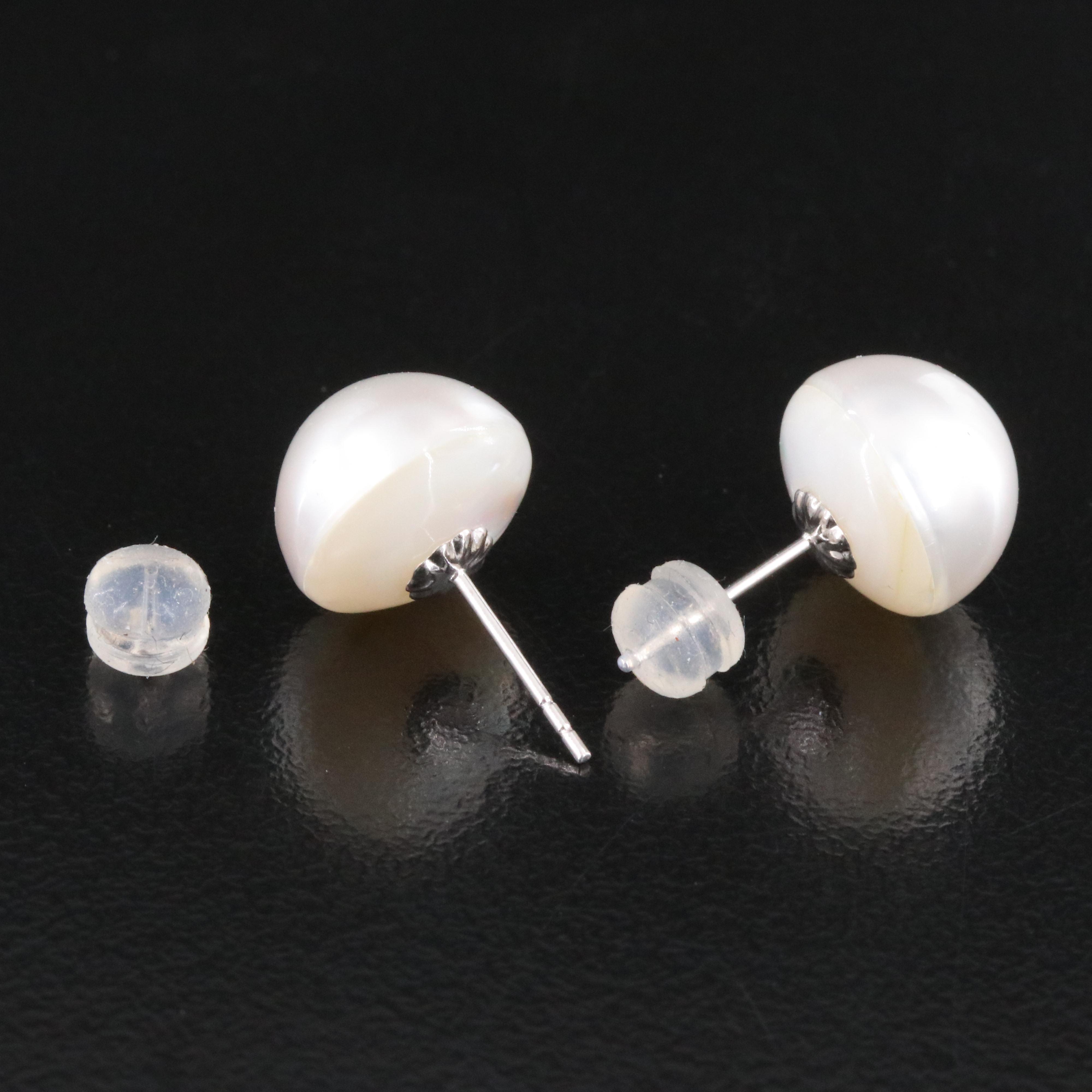 18K Mabé Pearl Stud Earrings