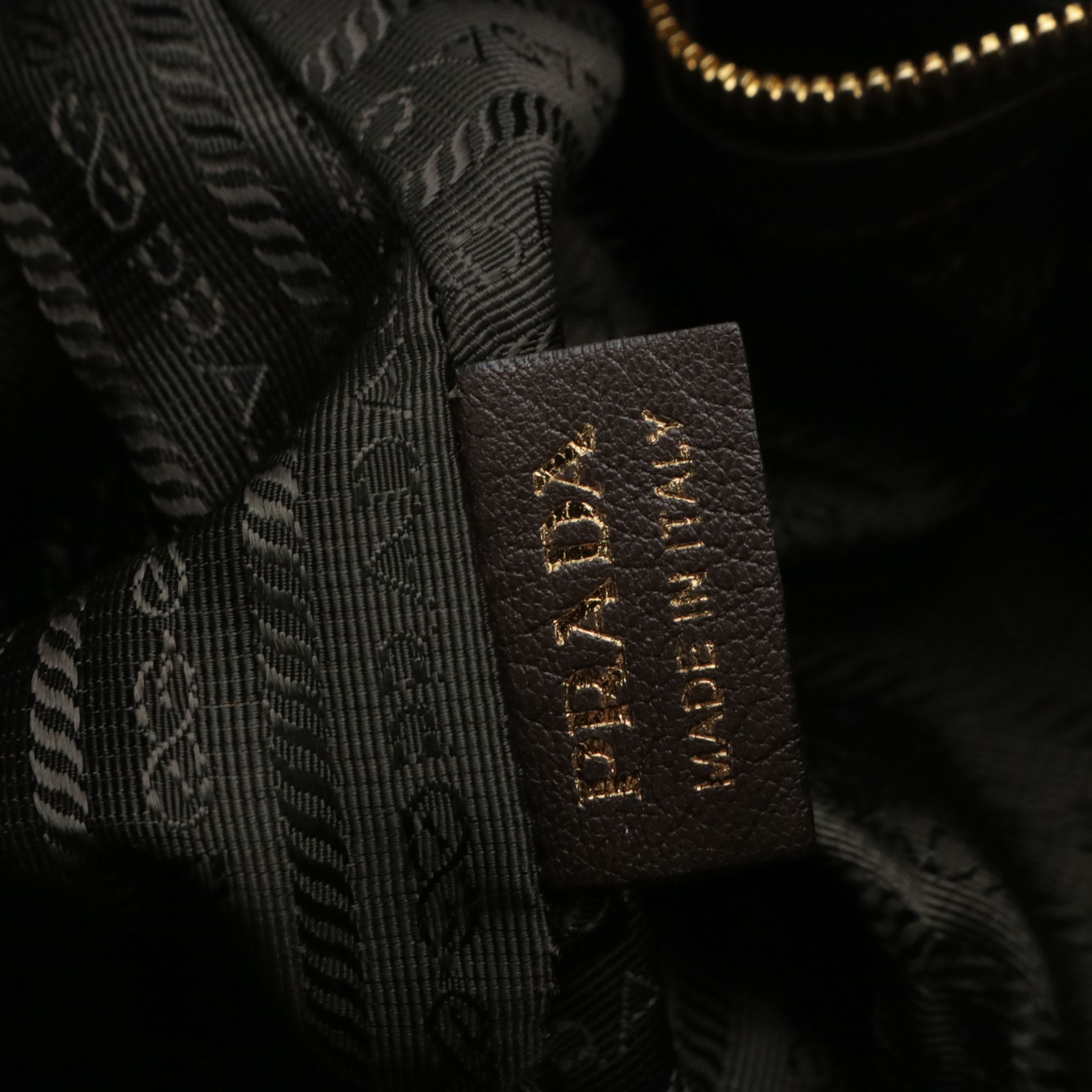 Prada Army Green Tessuto Nylon and Brown Calfskin Leather Boston Bag