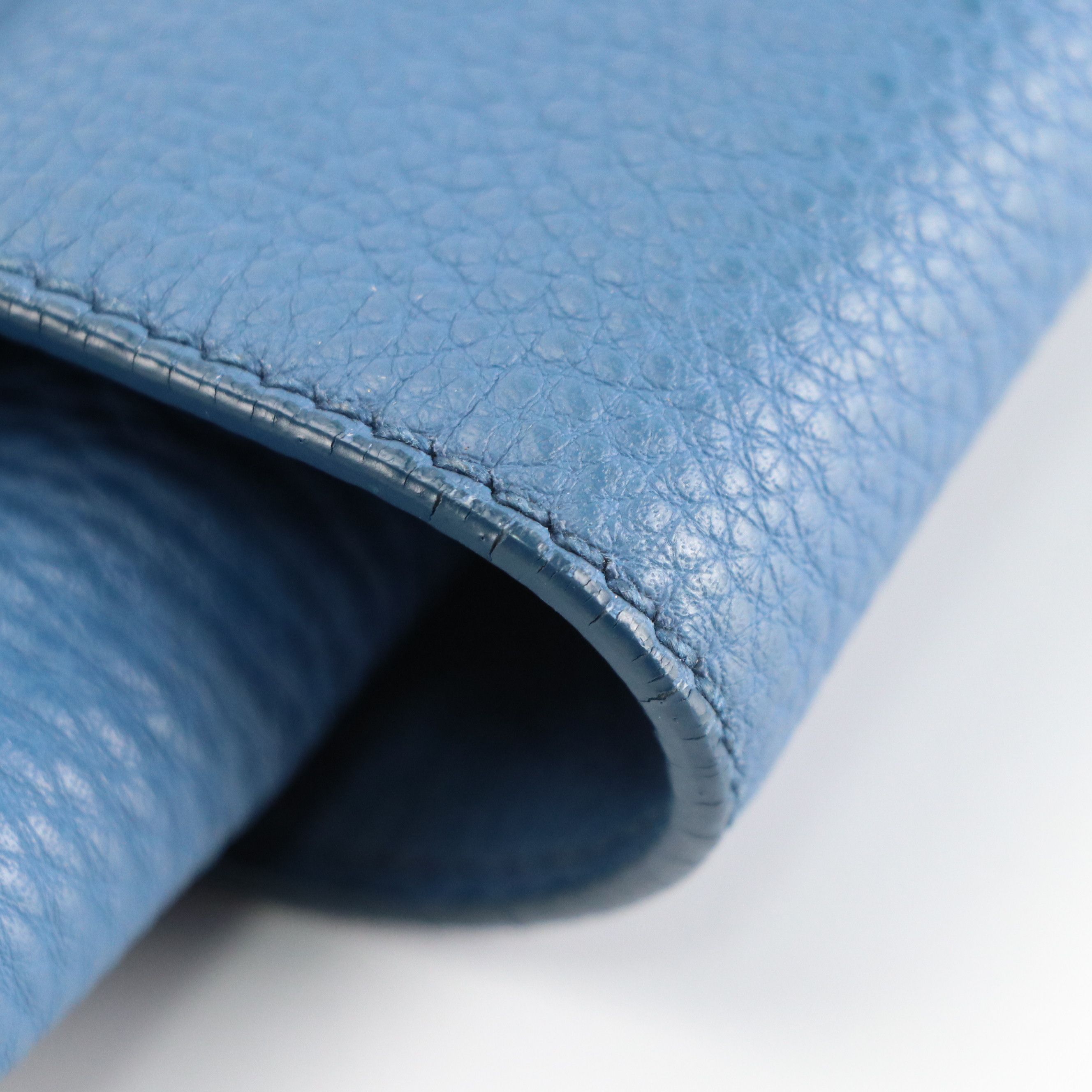 Prada Two-Way Tote Bag in Blue Vitello Daino Leather