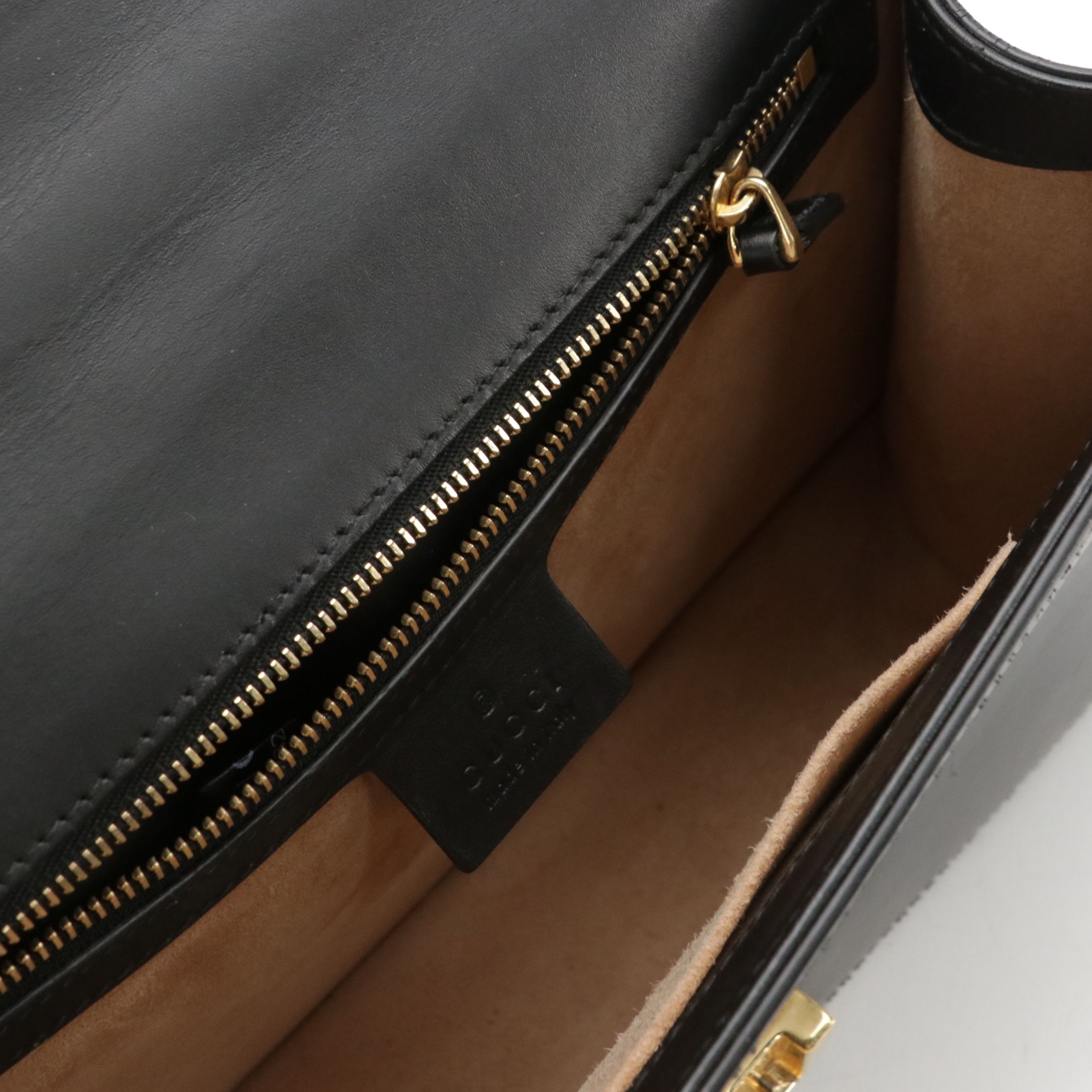 Gucci Medium Sylvie Shoulder Bag in Web Striped Midnight Blue Calfskin Leather