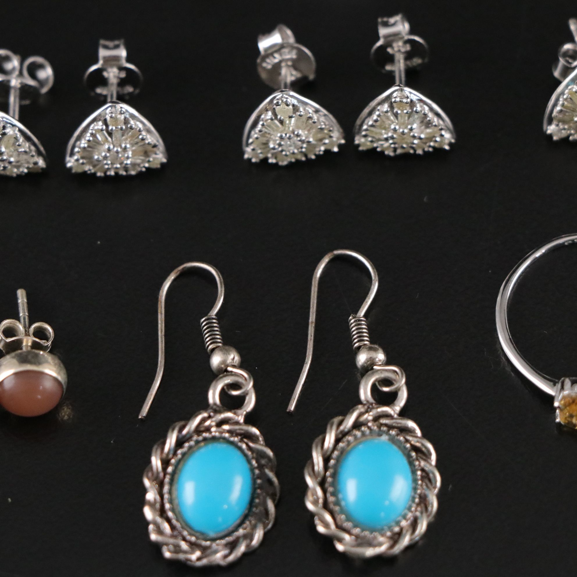 11 Assorted Sterling Silver Earrings and Ring