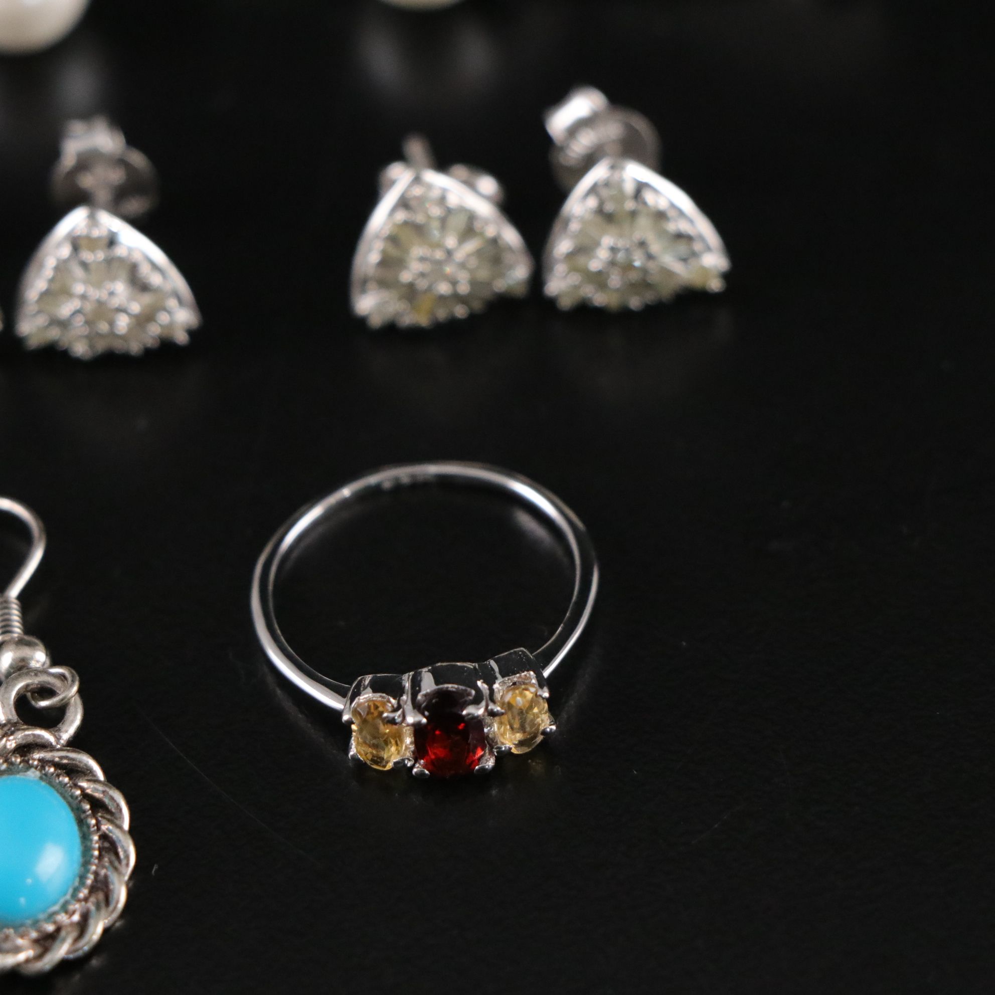 11 Assorted Sterling Silver Earrings and Ring