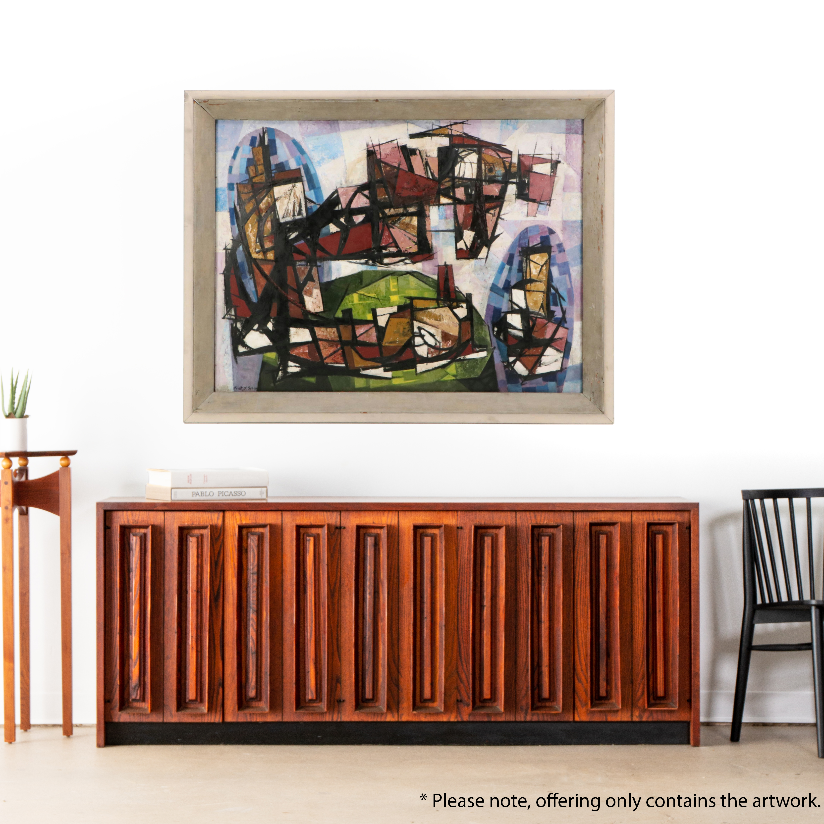 Fridtjof Schroder Modernist Abstract Oil Painting