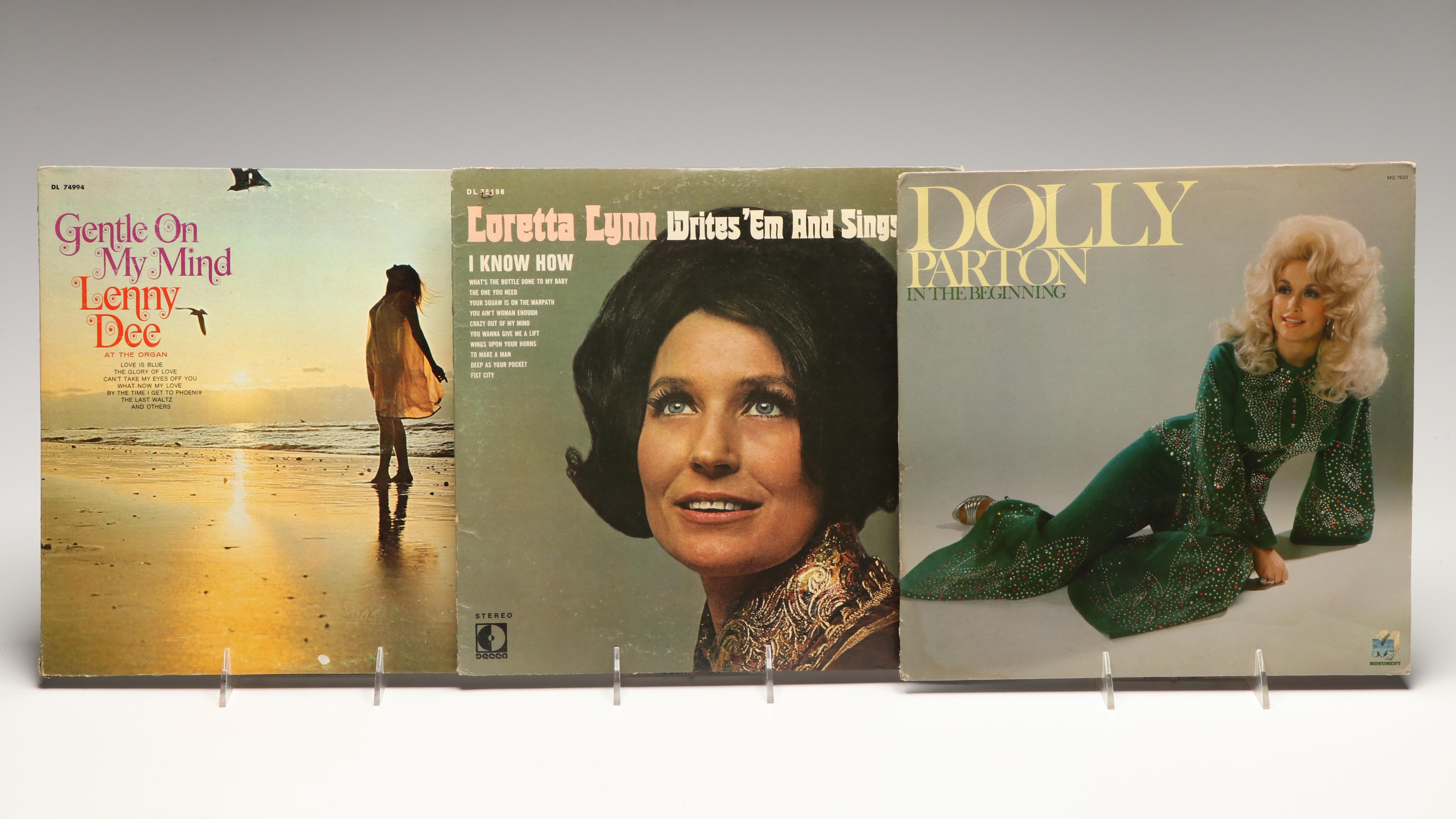 Dolly Parton, Loretta Lynn, Lenny Dee, and More Vinyl Record Albums