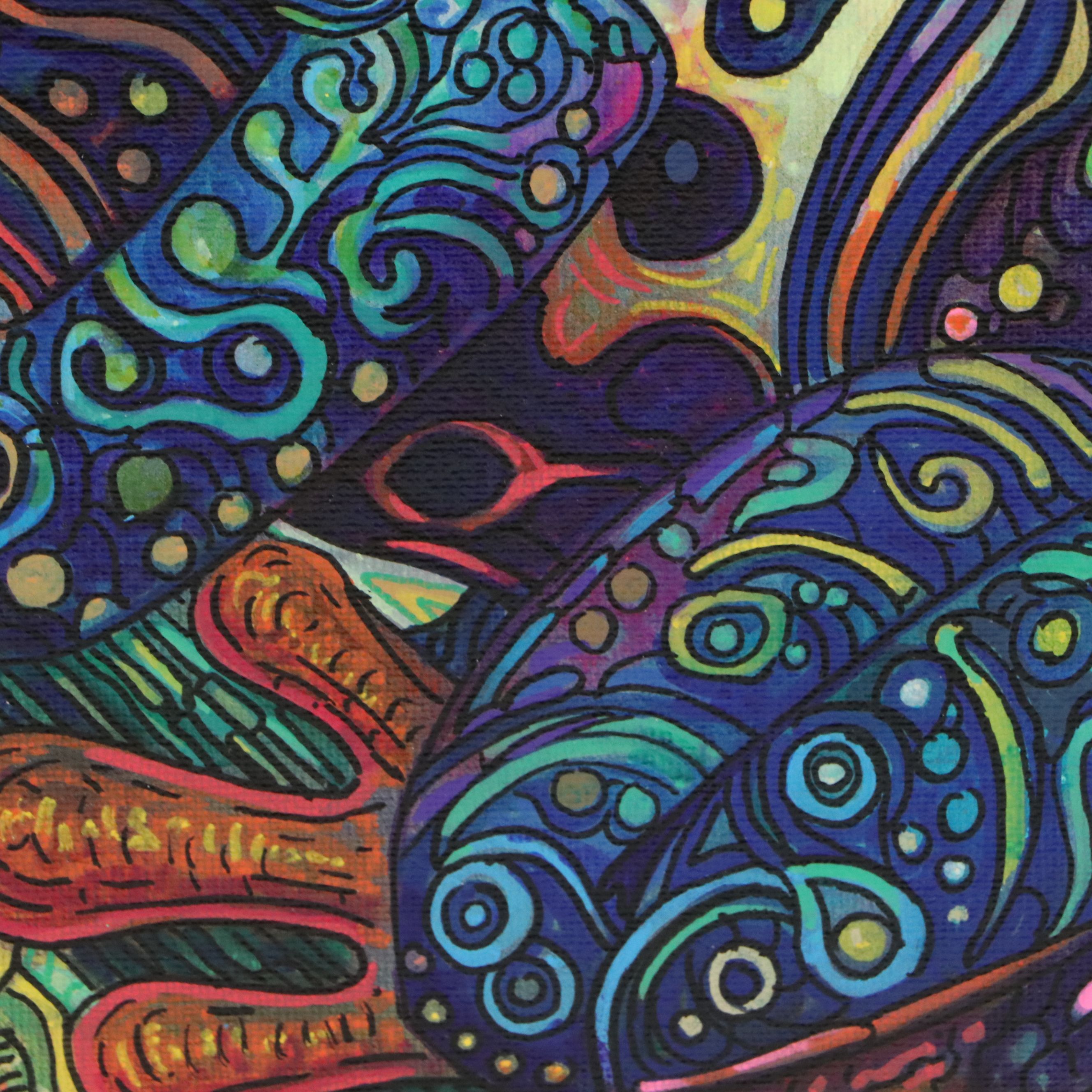 Ricardo Maya Stylized Frog Acrylic Painting, Circa 2026