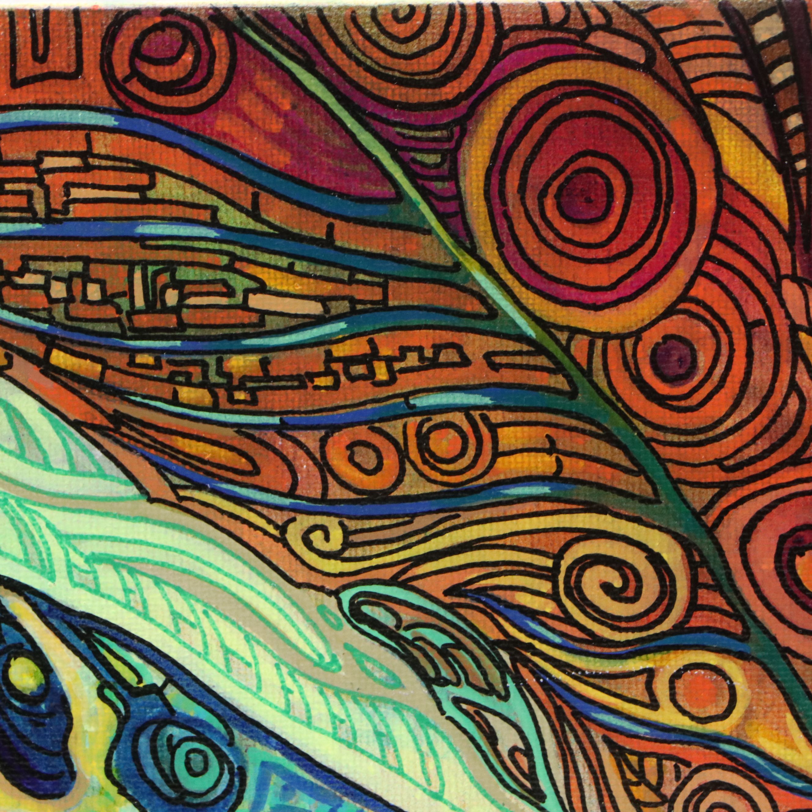 Ricardo Maya Stylized Frog Acrylic Painting, Circa 2026