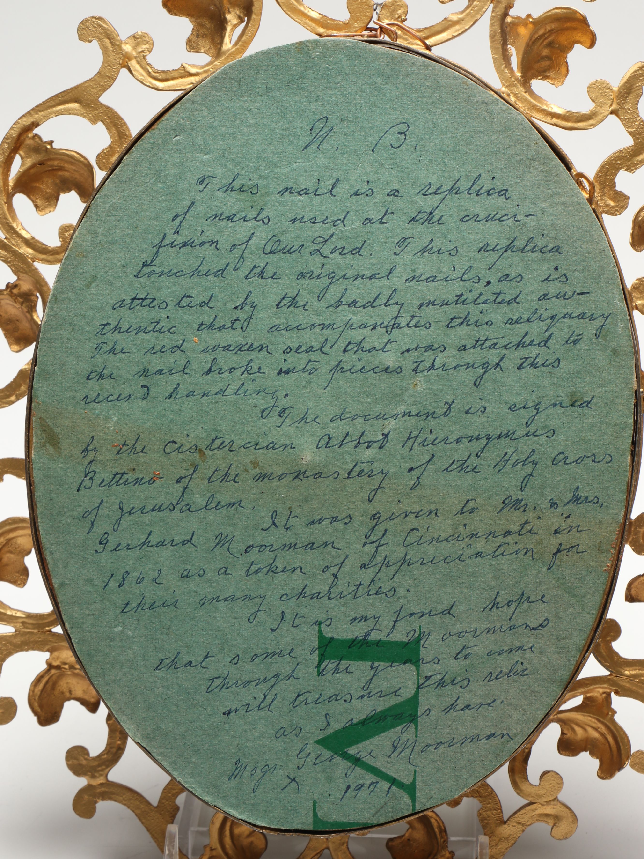 Monsignor George J. Moorman Portrait Photographs and Reliquary