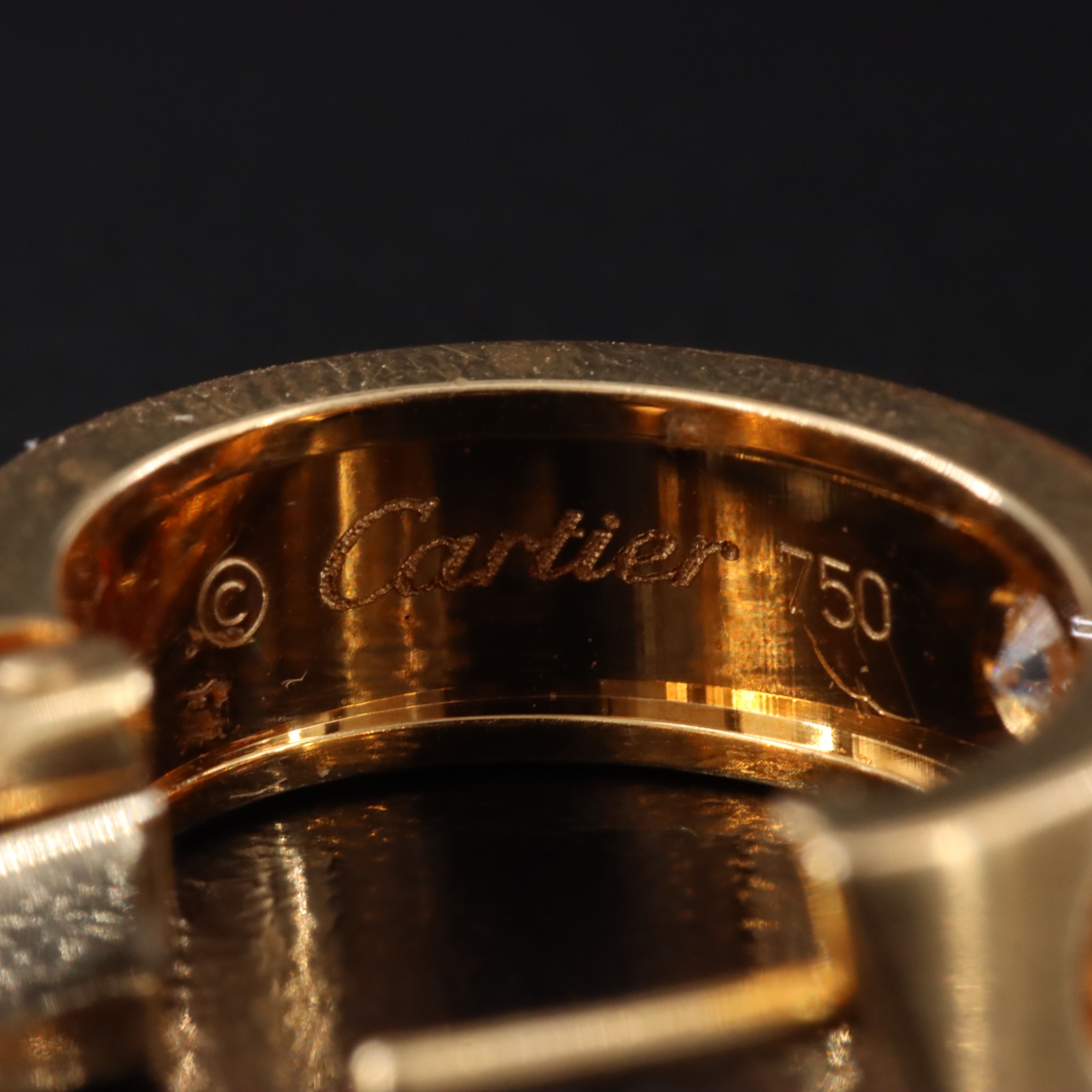 Cartier LOVE 18K Two Diamonds Classic Model Hoop Earrings with COA