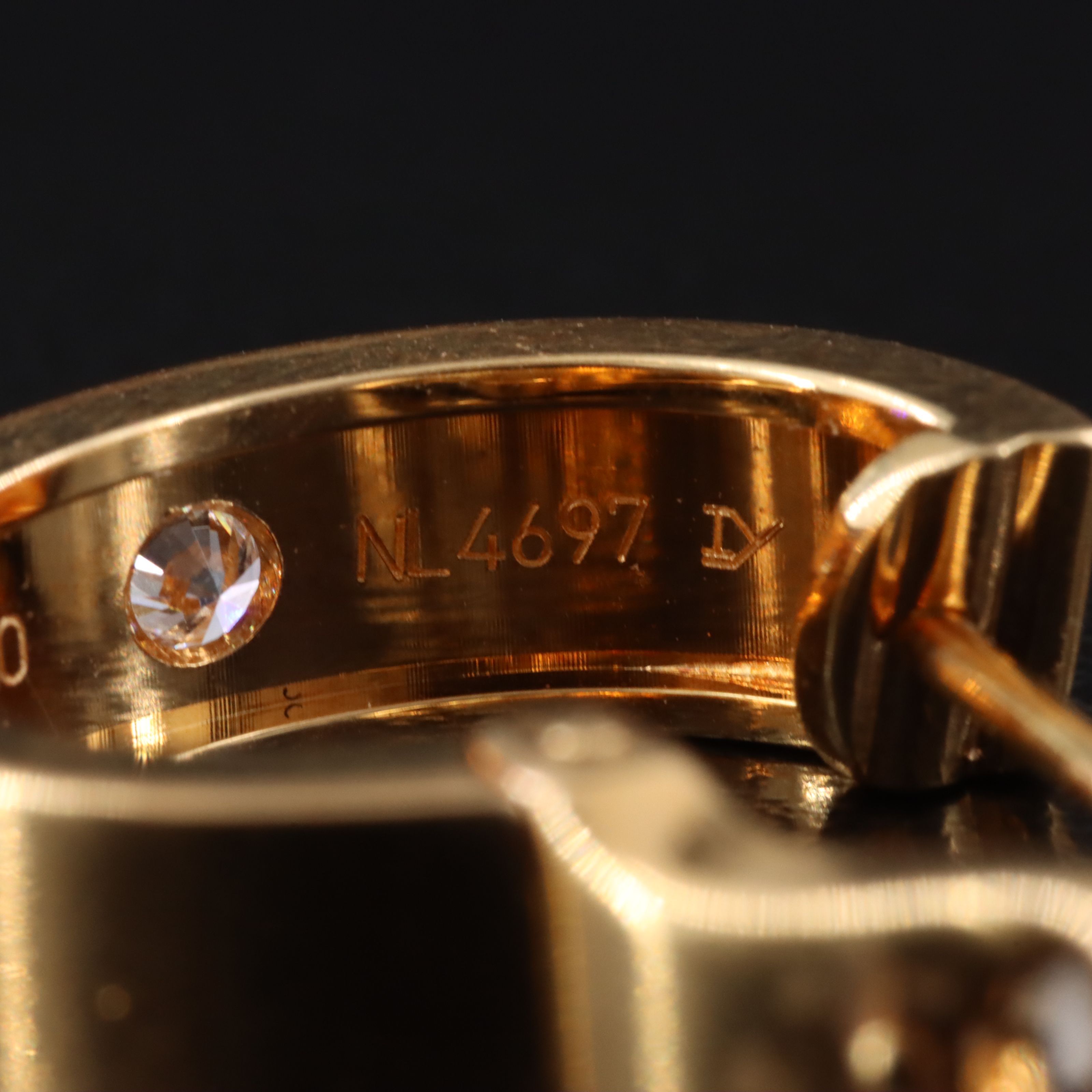 Cartier LOVE 18K Two Diamonds Classic Model Hoop Earrings with COA