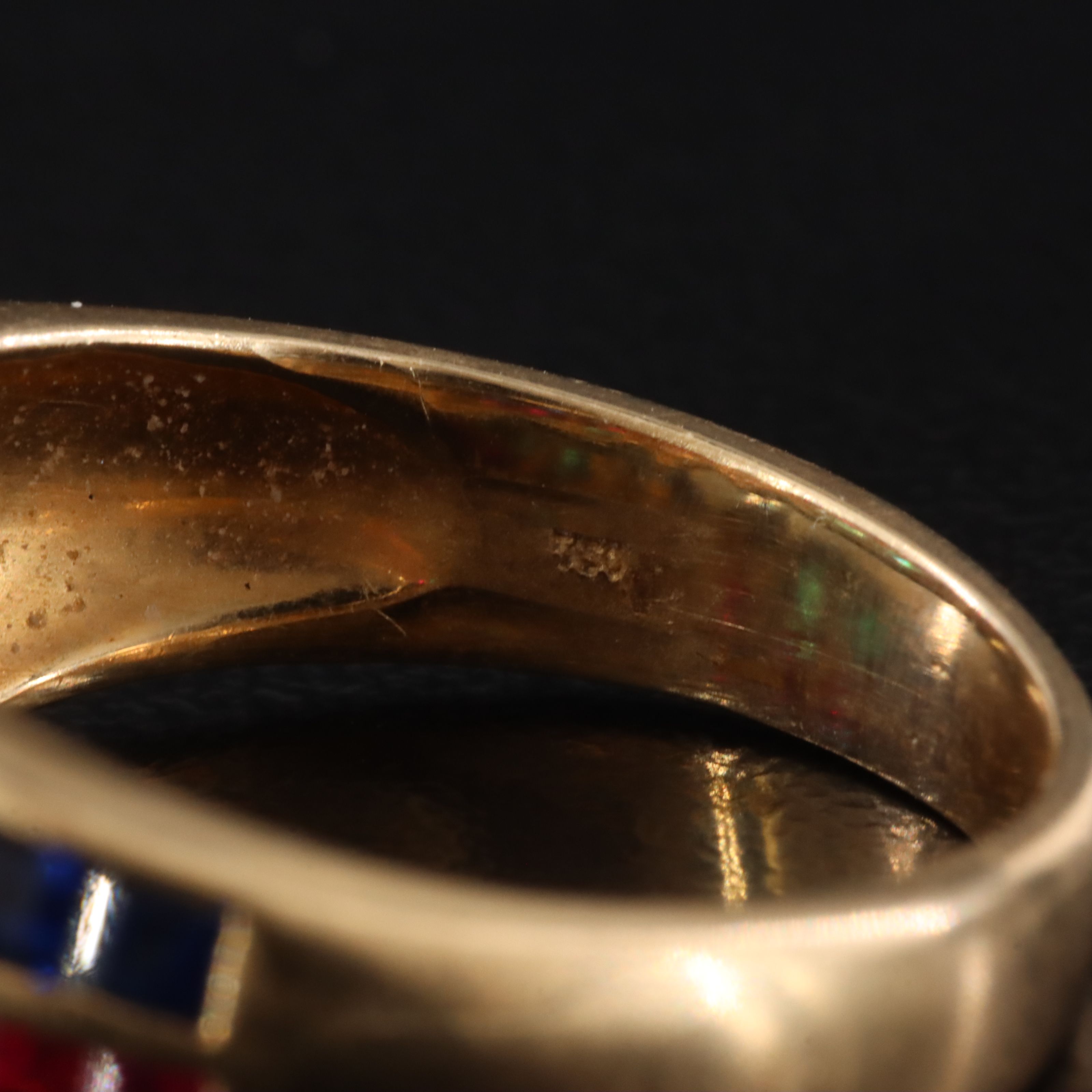 18K Ruby, Emerald, Sapphire and Diamond Ring