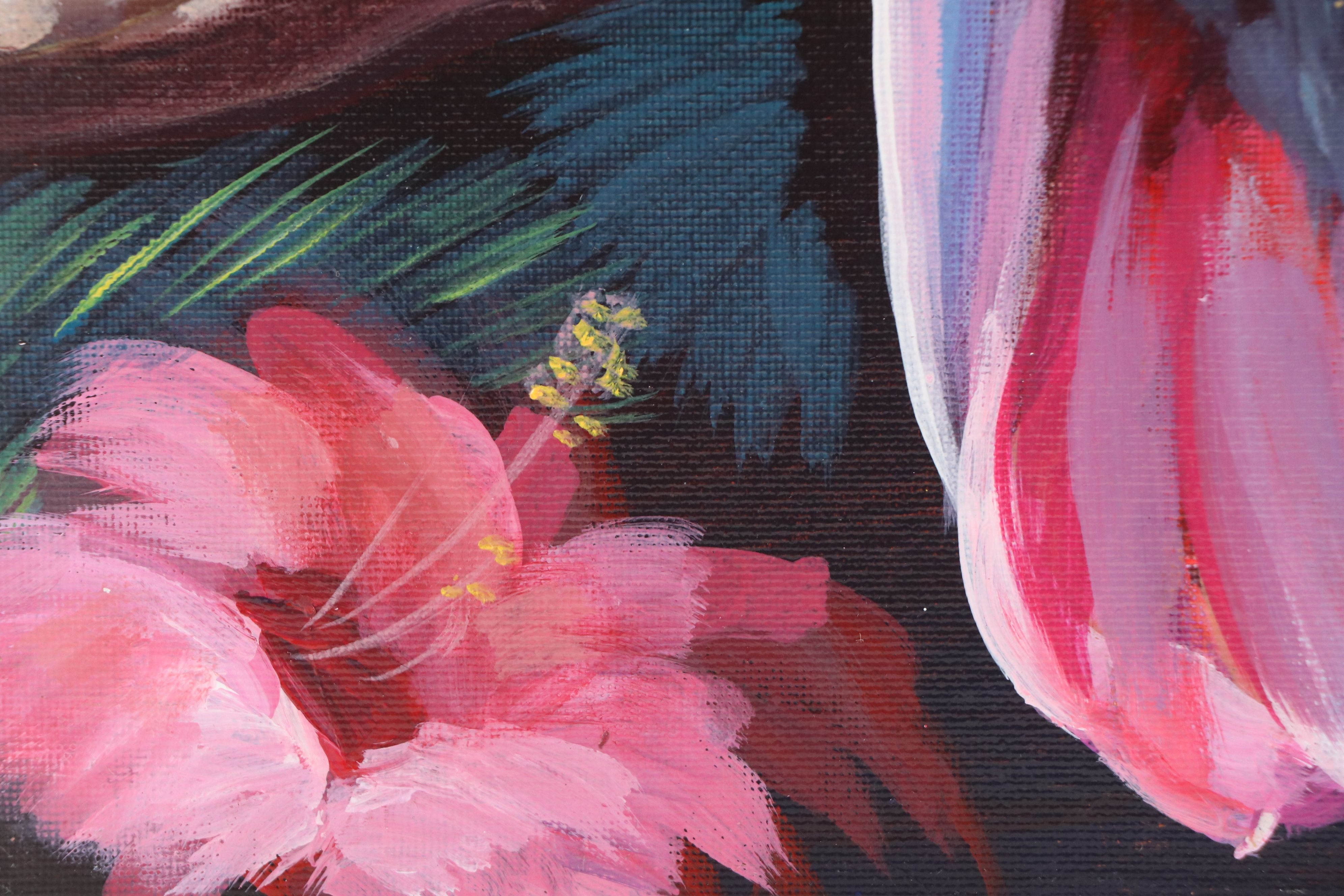 Jeshua Murillo Acrylic Painting of Pink Cockatoo, 21st Century